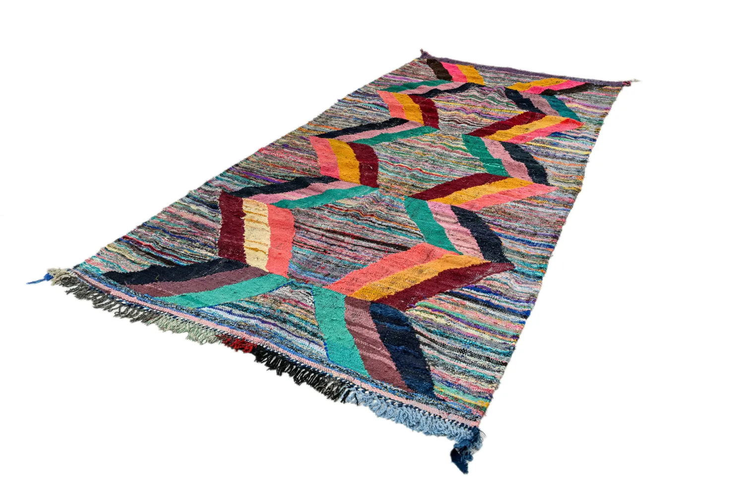 Moroccan Berber rug Boucherouite 150 x 325 cm