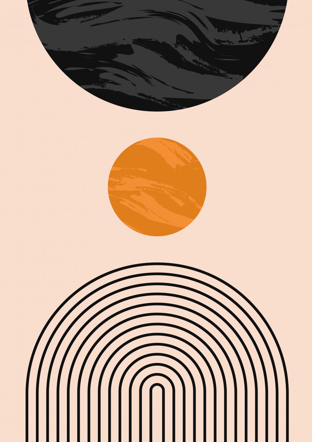 Wilton rug - Versailles (black/orange)