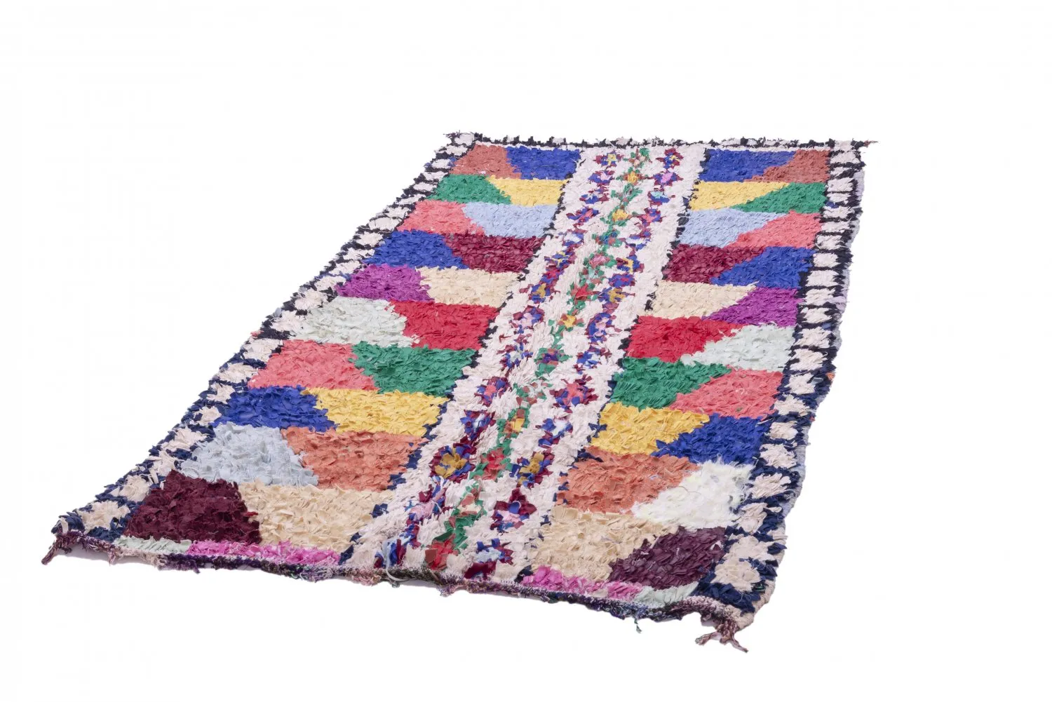 Moroccan Berber rug Boucherouite 205 x 115 cm