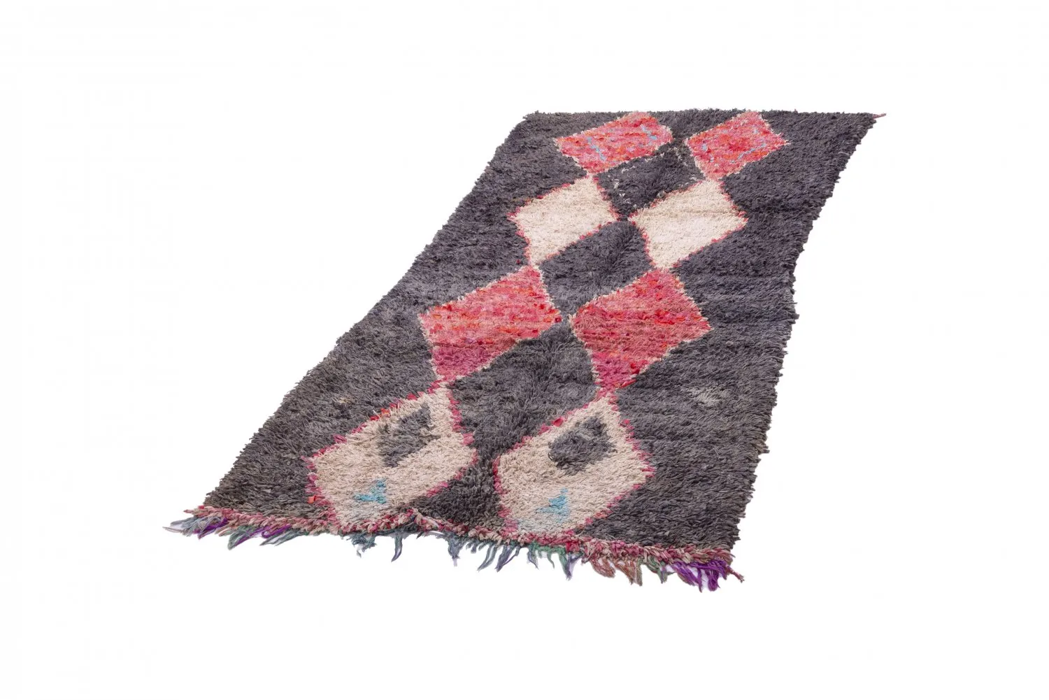 Moroccan Berber rug Boucherouite 245 x 105 cm