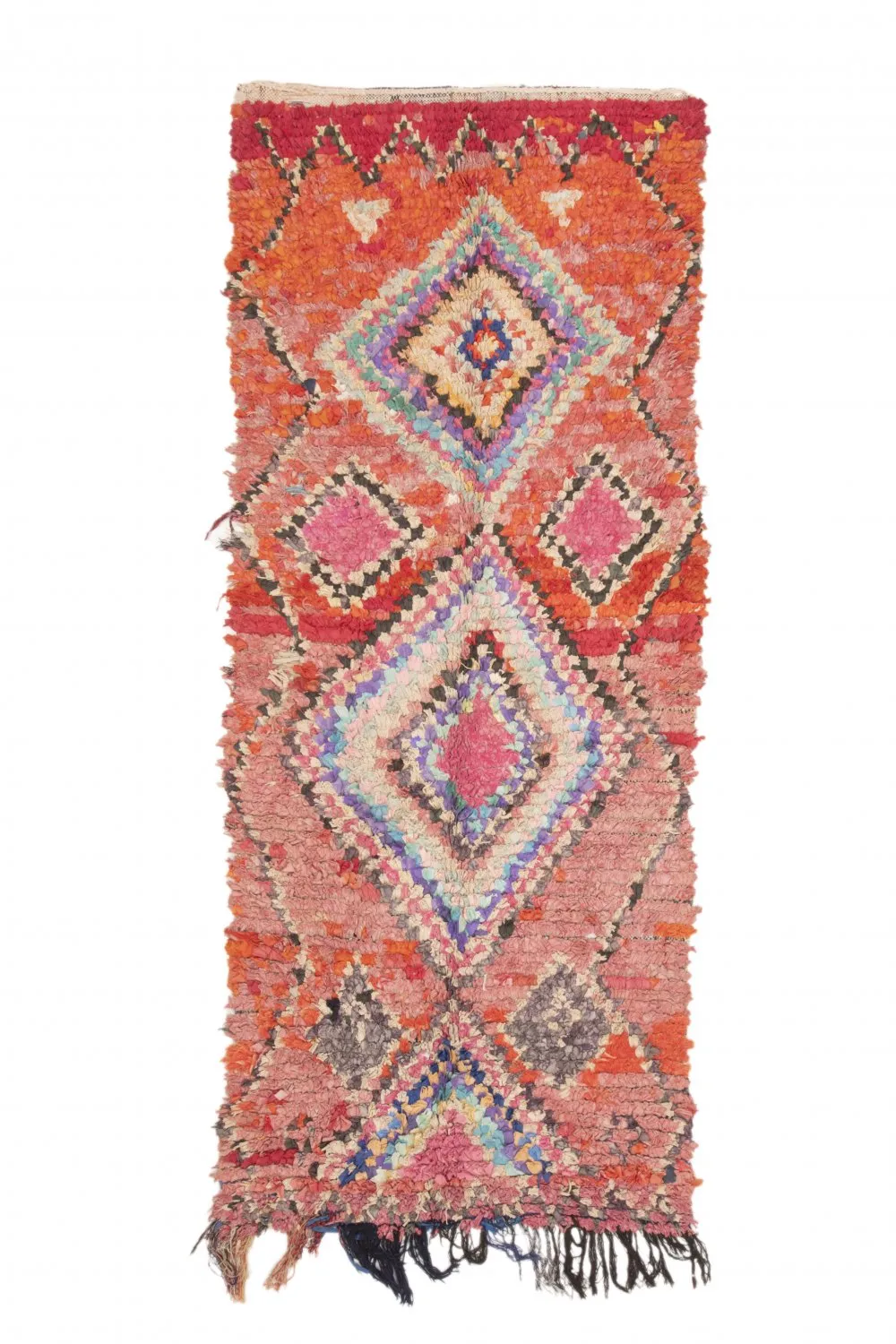 Moroccan Berber rug Boucherouite 245 x 105 cm