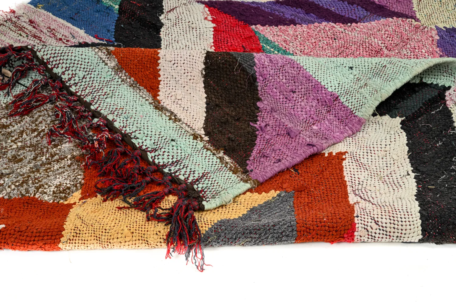 Moroccan Berber rug Boucherouite 140 x 305 cm