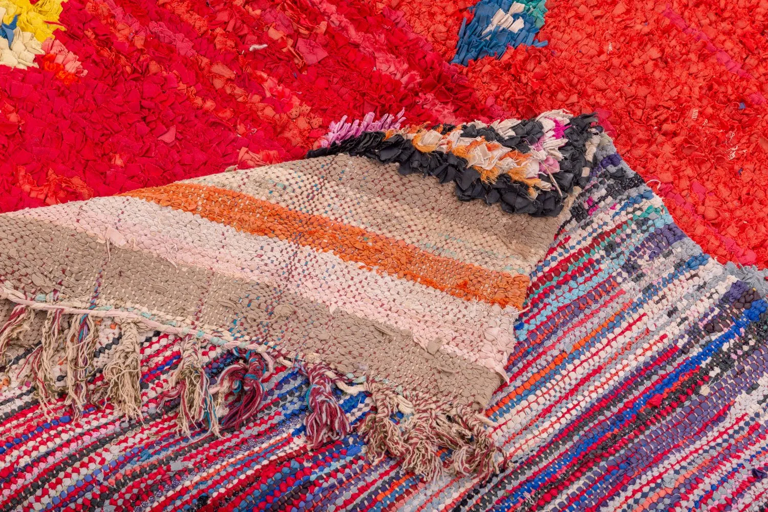 Moroccan Berber rug Boucherouite 170 x 135 cm