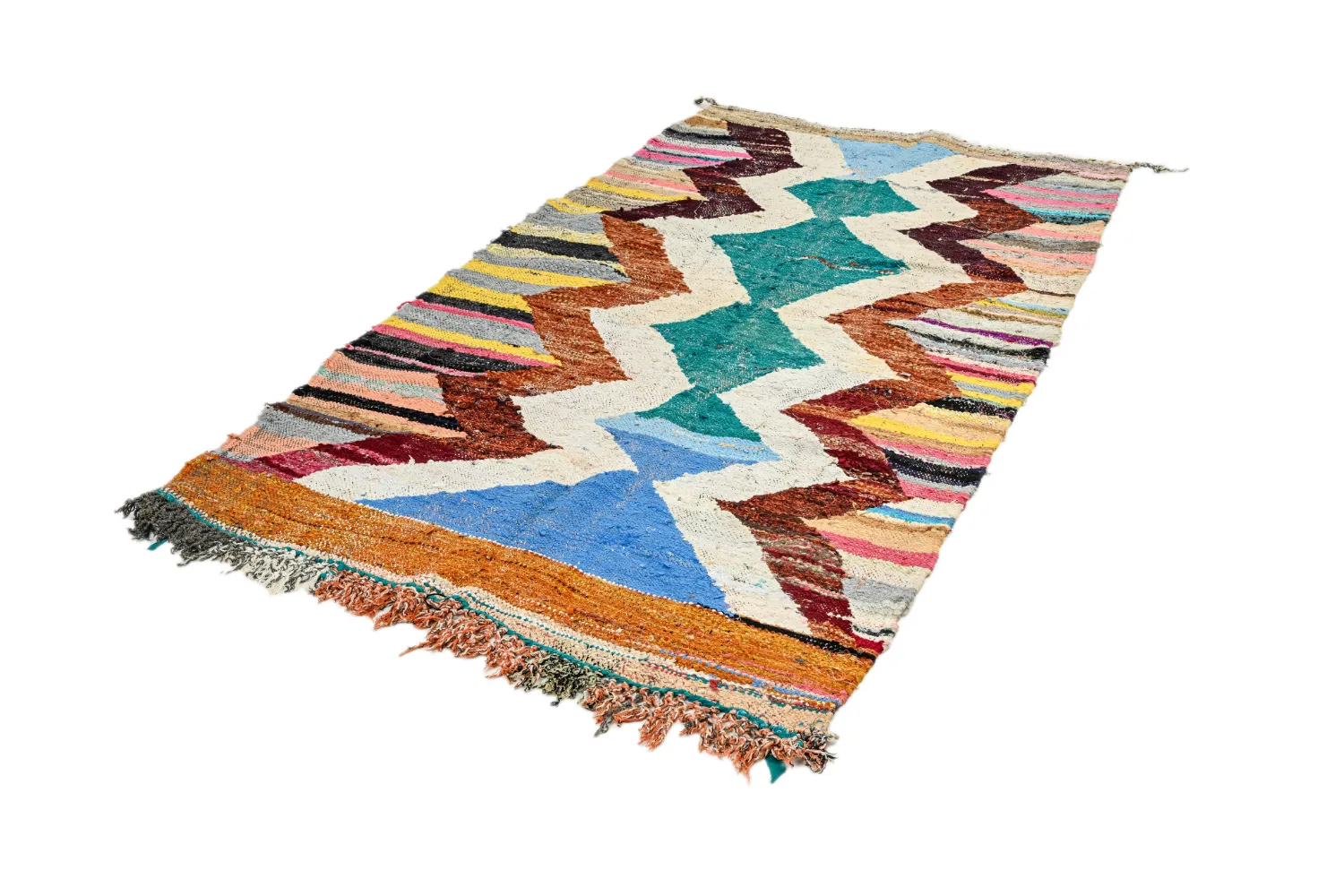 Moroccan Berber rug Boucherouite 125 x 225 cm
