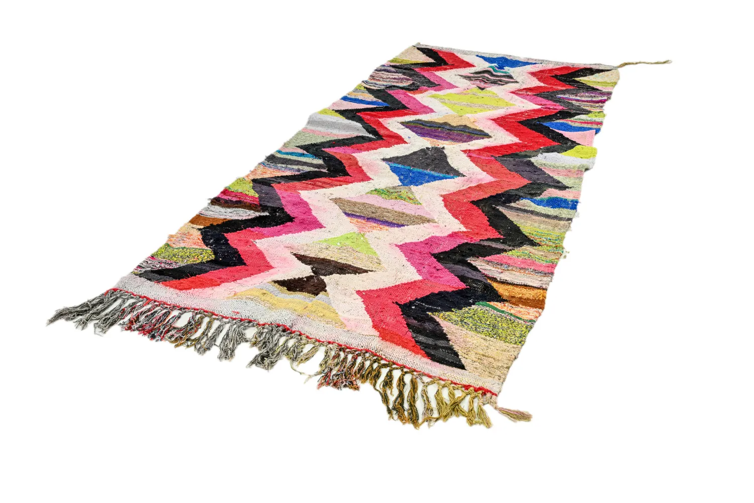 Moroccan Berber rug Boucherouite 135 x 305 cm