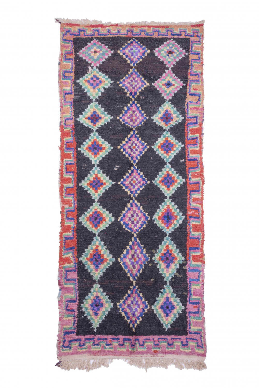 Moroccan Berber rug Boucherouite 300 x 135 cm