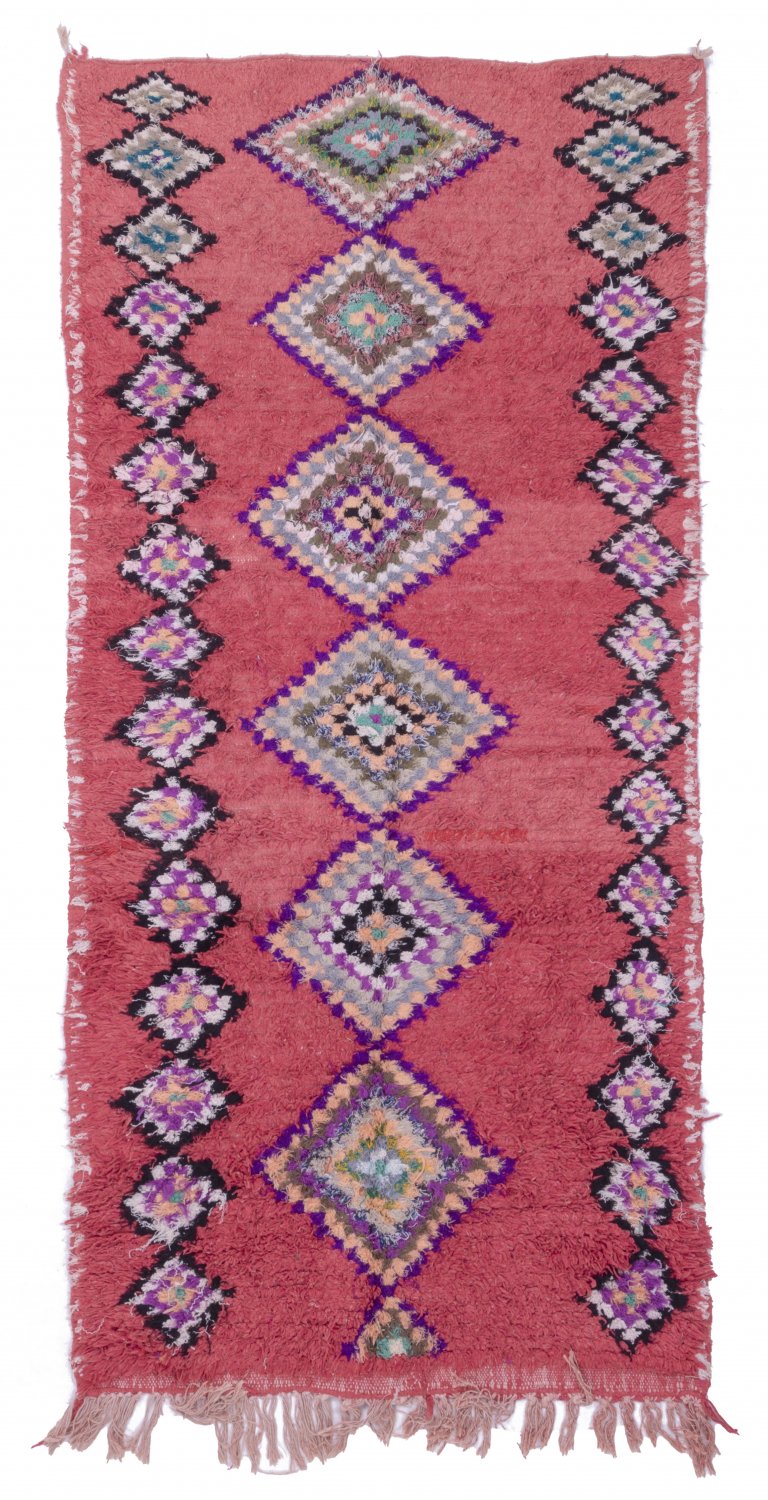 Moroccan Berber rug Boucherouite 240 x 105 cm