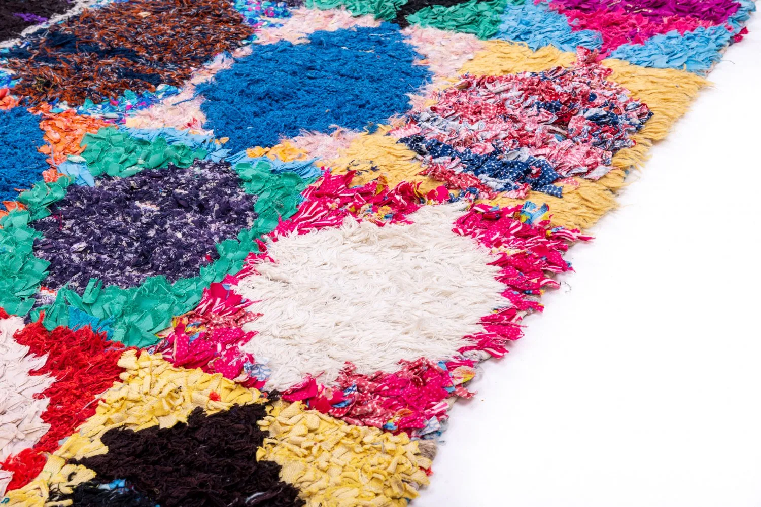 Moroccan Berber rug Boucherouite 210 x 130 cm