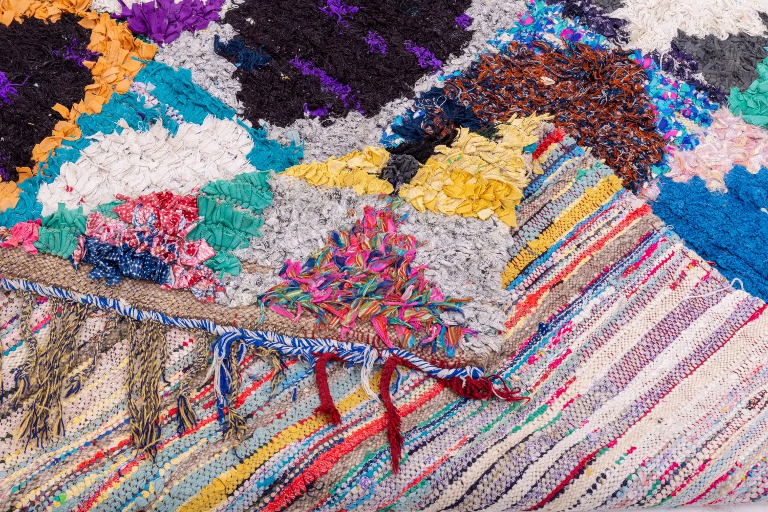 Moroccan Berber rug Boucherouite 210 x 130 cm
