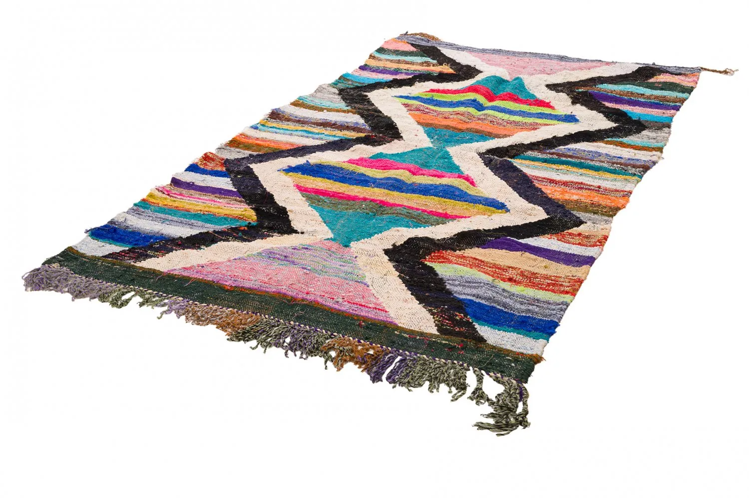 Moroccan Berber rug Boucherouite 135 x 245 cm