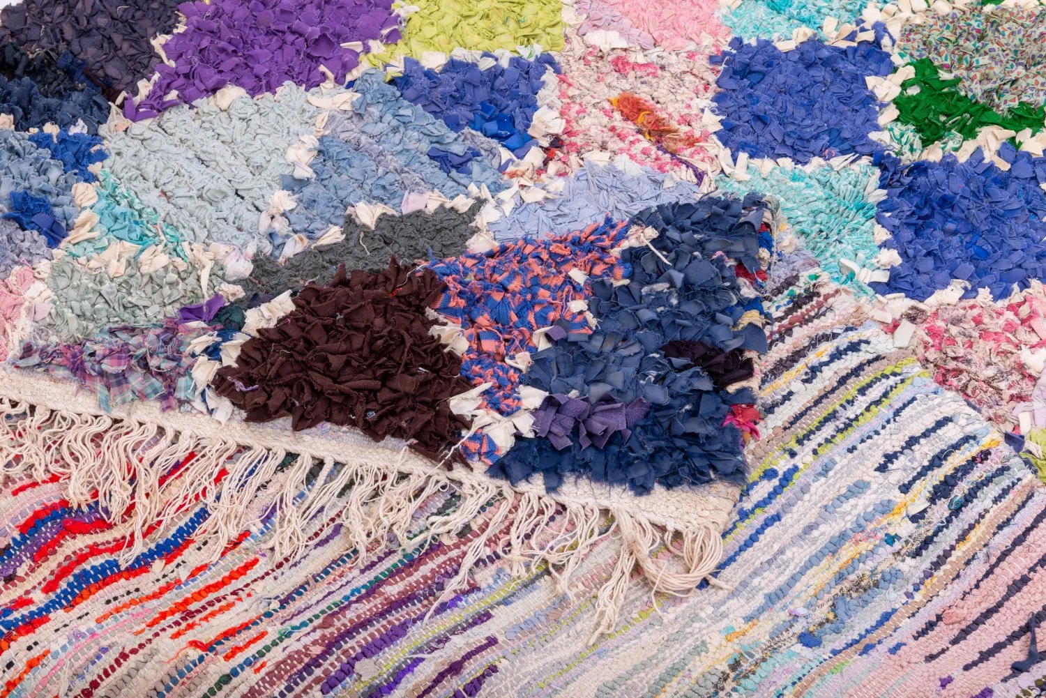 Moroccan Berber rug Boucherouite 215 x 135 cm