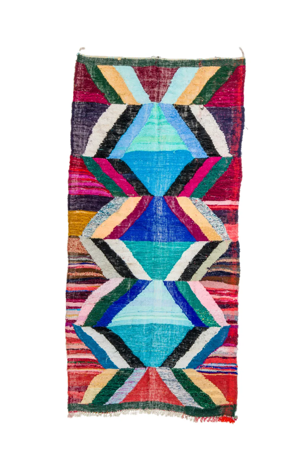 Moroccan Berber rug Boucherouite 135 x 275 cm