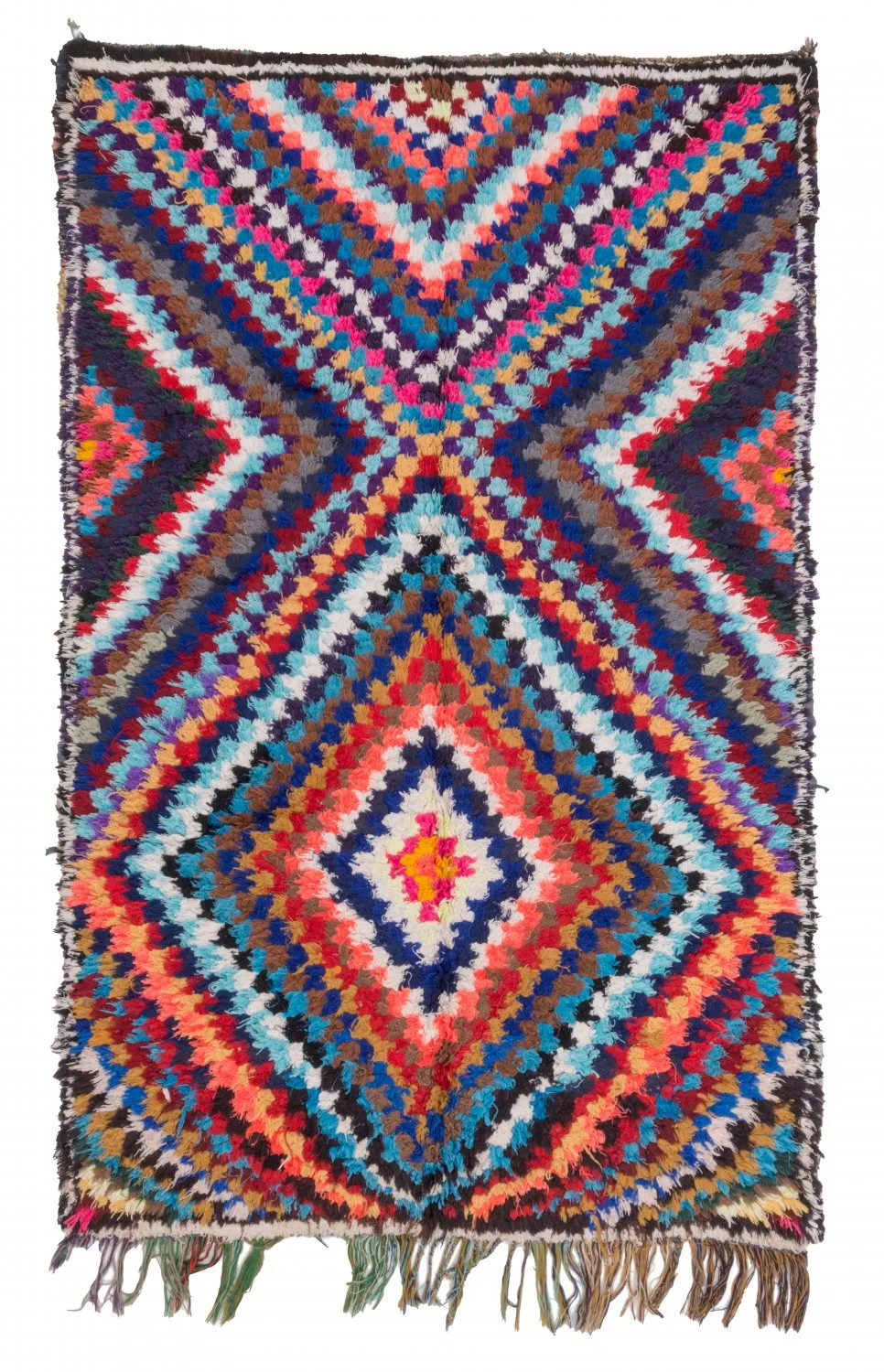 Moroccan Berber rug Boucherouite 210 x 140 cm