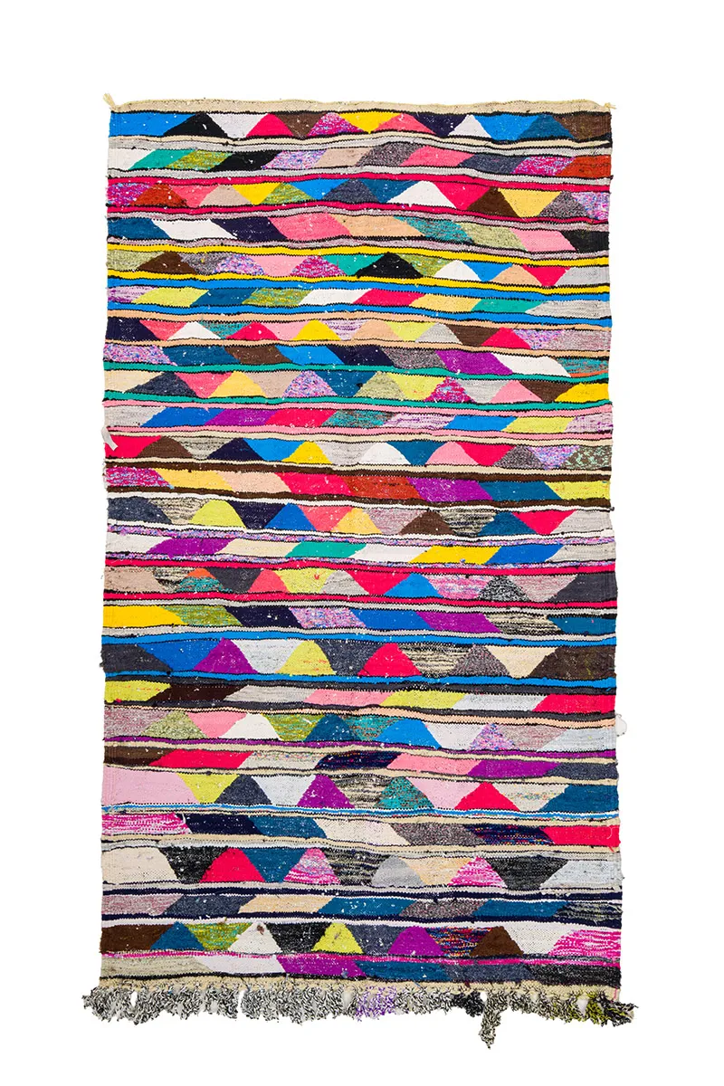 Moroccan Berber rug Boucherouite 130 x 225 cm