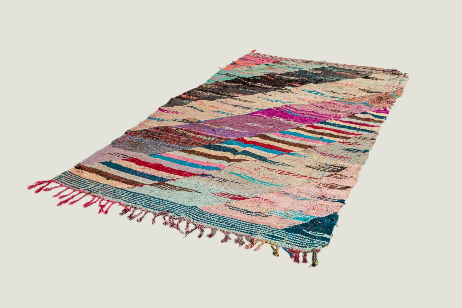 Moroccan Berber rug Boucherouite 135 x 245 cm