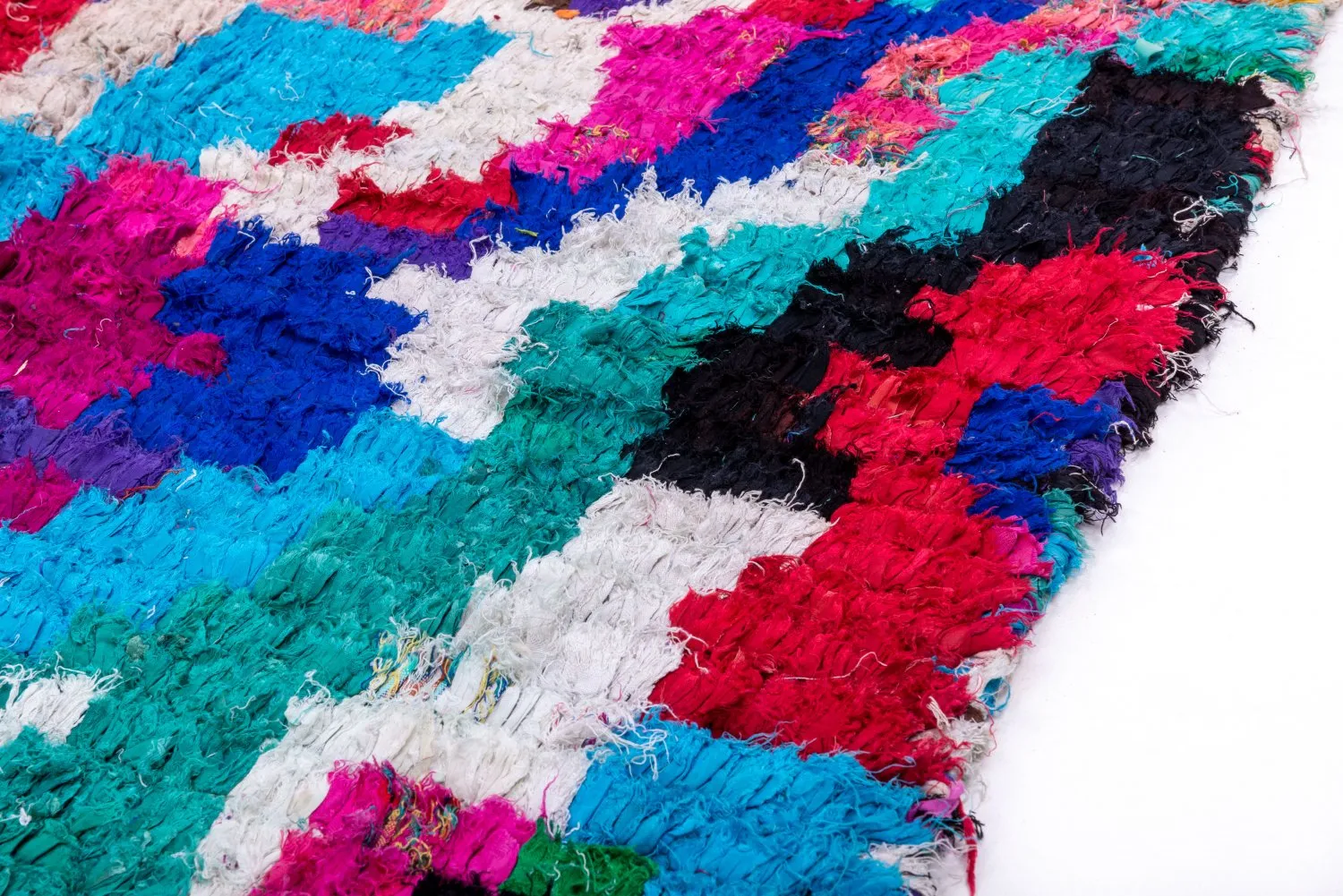 Moroccan Berber rug Boucherouite 210 x 120 cm