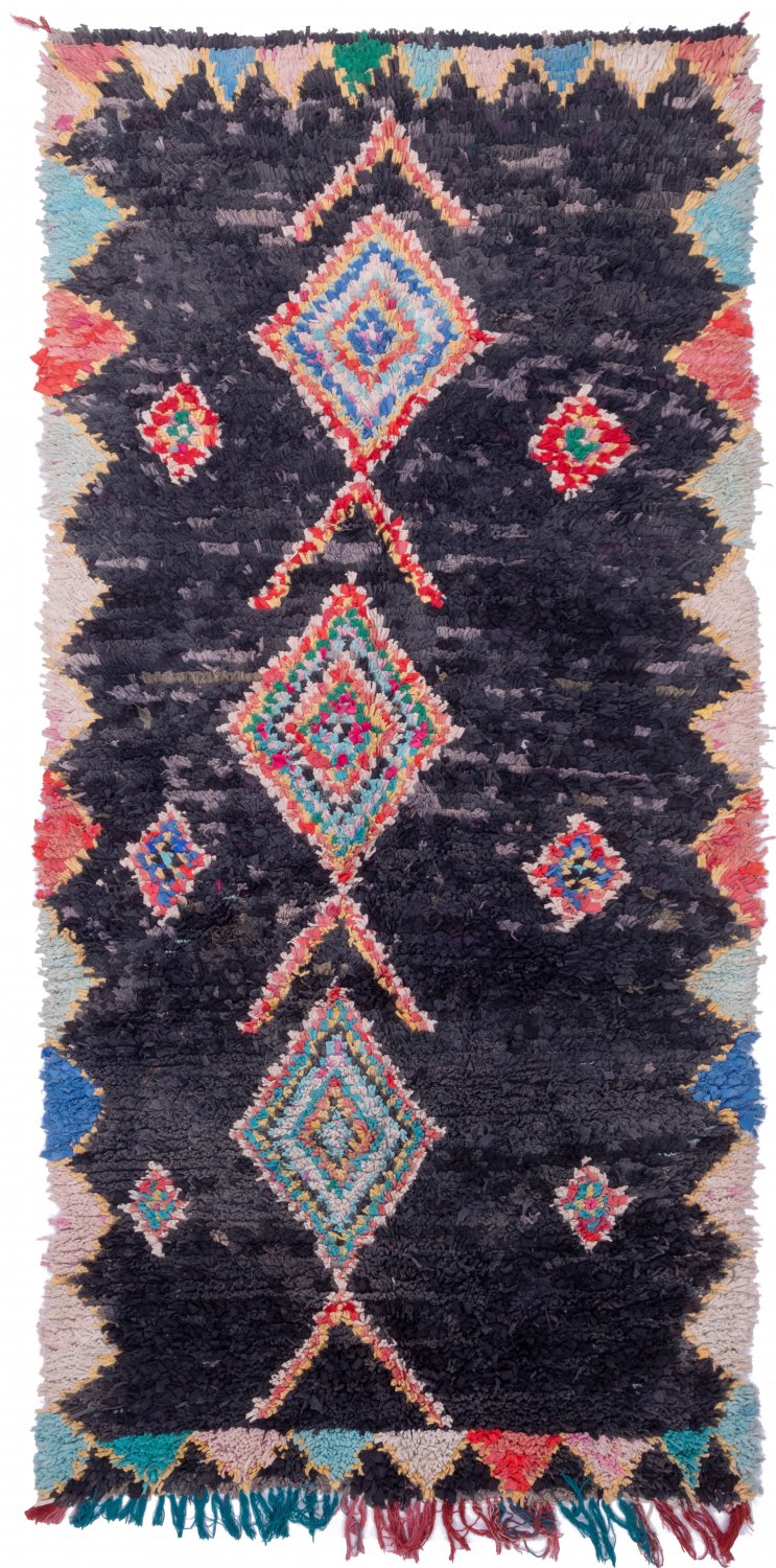 Moroccan Berber rug Boucherouite 260 x 120 cm