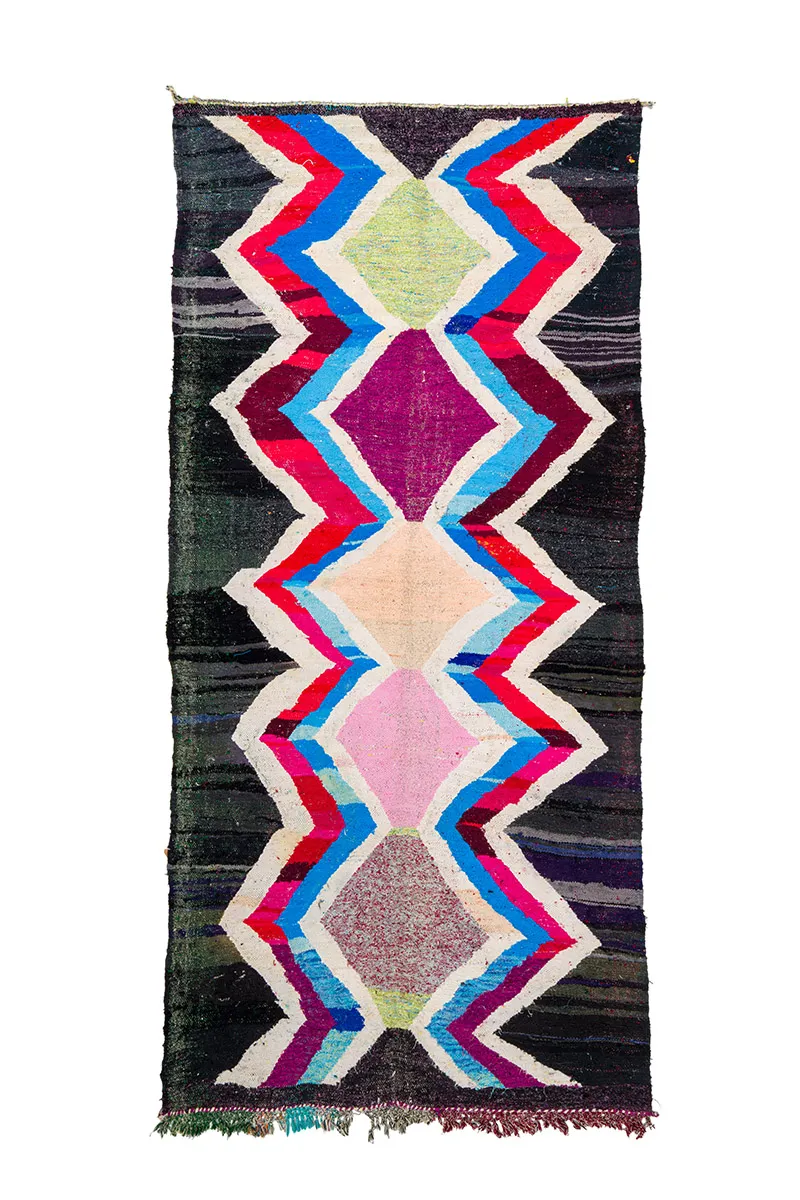 Moroccan Berber rug Boucherouite 150 x 315 cm