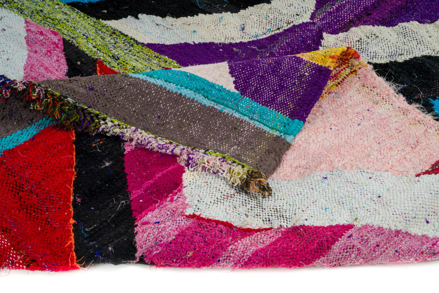 Moroccan Berber rug Boucherouite 140 x 255 cm