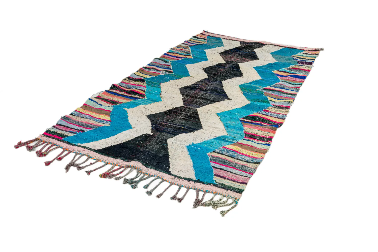 Moroccan Berber rug Boucherouite 140 x 255 cm