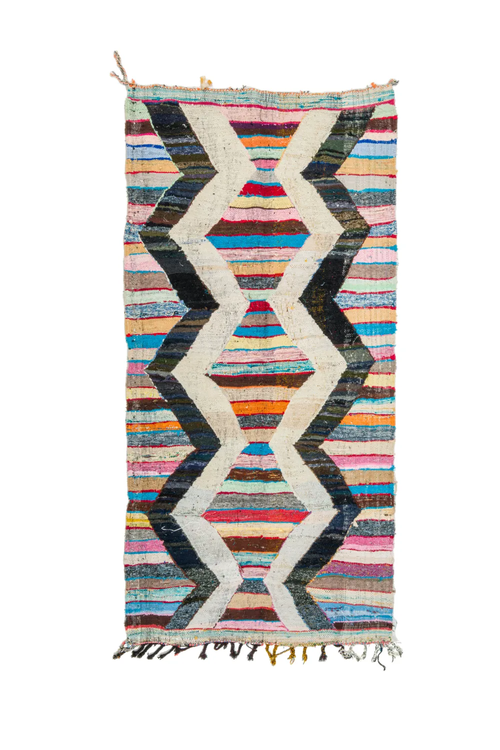Moroccan Berber rug Boucherouite 125 x 265 cm