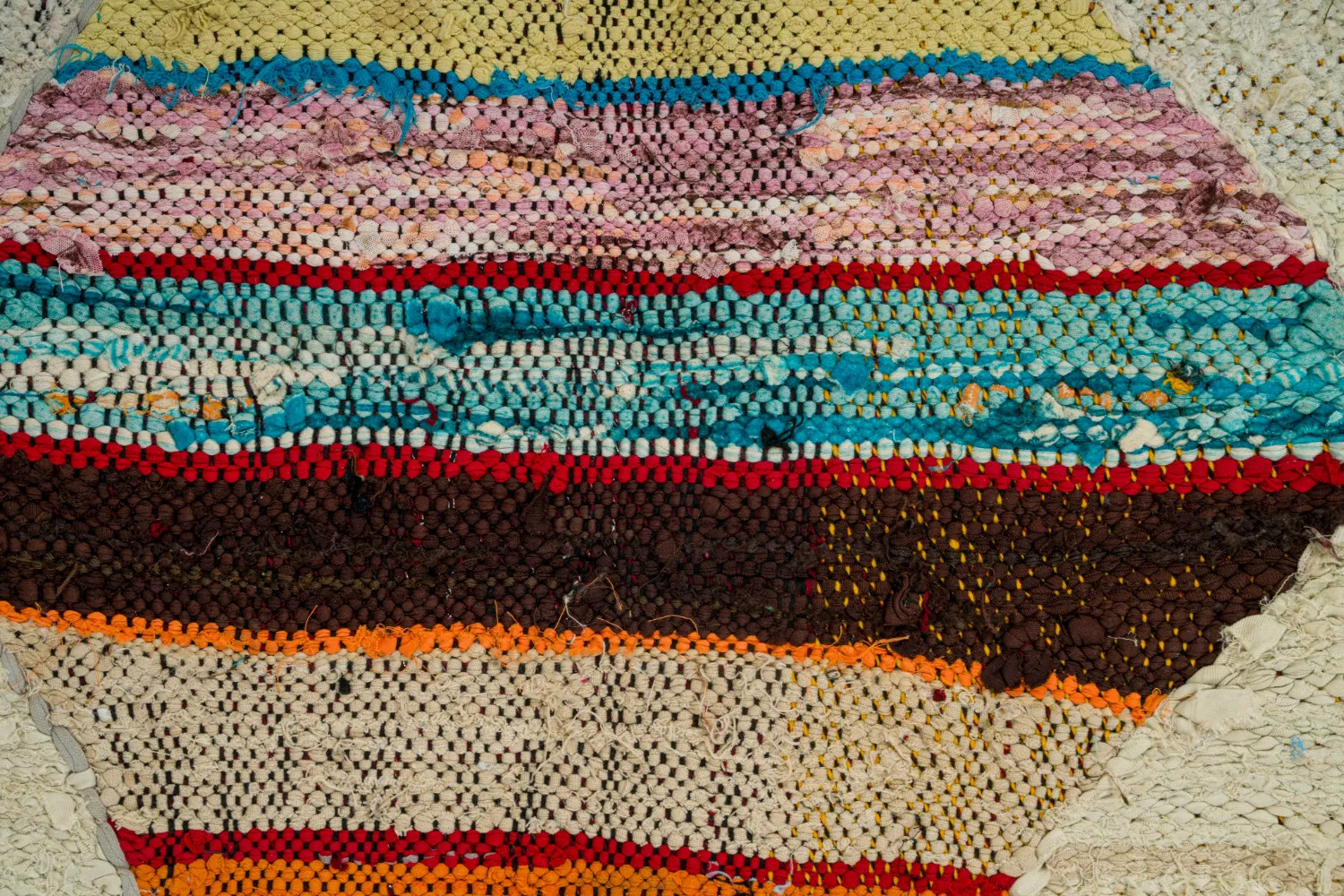 Moroccan Berber rug Boucherouite 125 x 265 cm