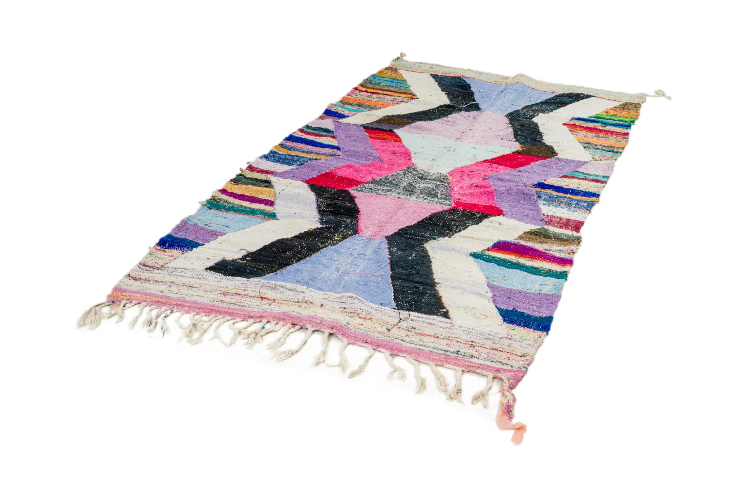 Moroccan Berber rug Boucherouite 130 x 225 cm