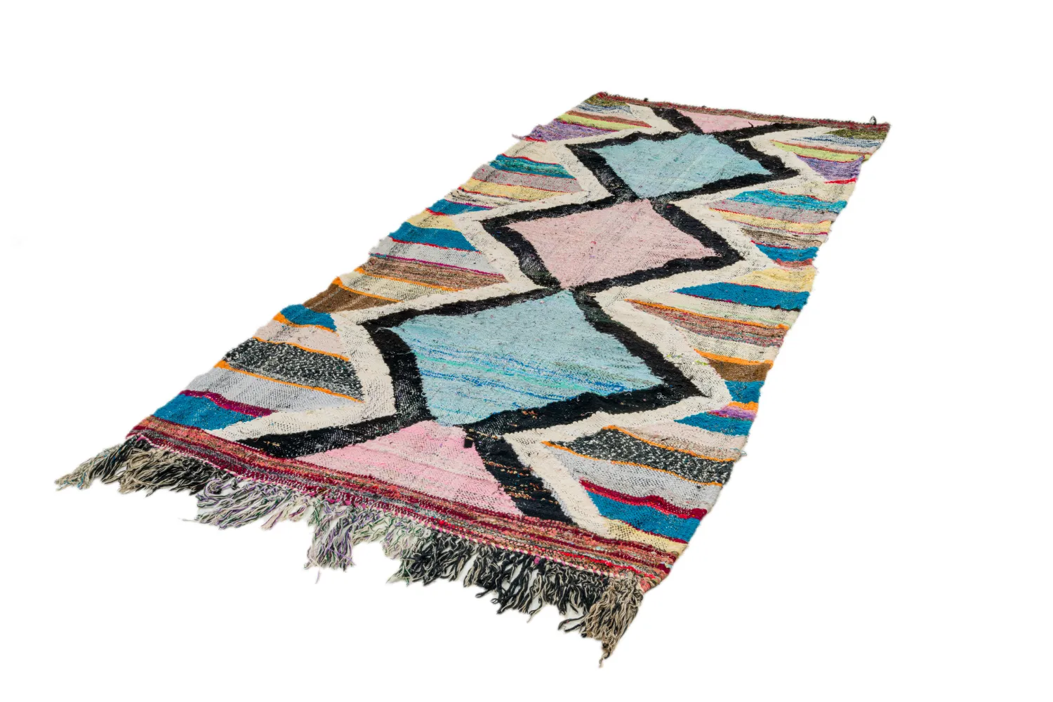 Moroccan Berber rug Boucherouite 120 x 275 cm