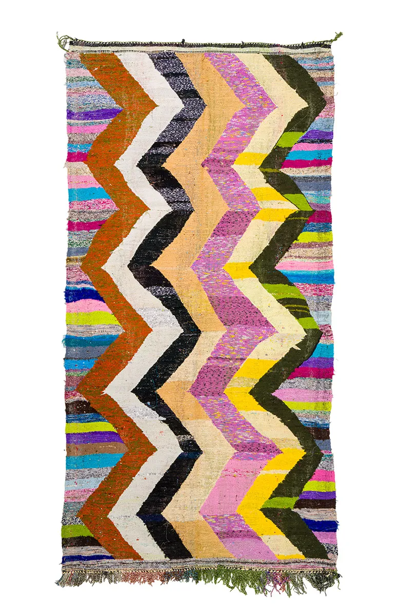 Moroccan Berber rug Boucherouite 145 x 290 cm