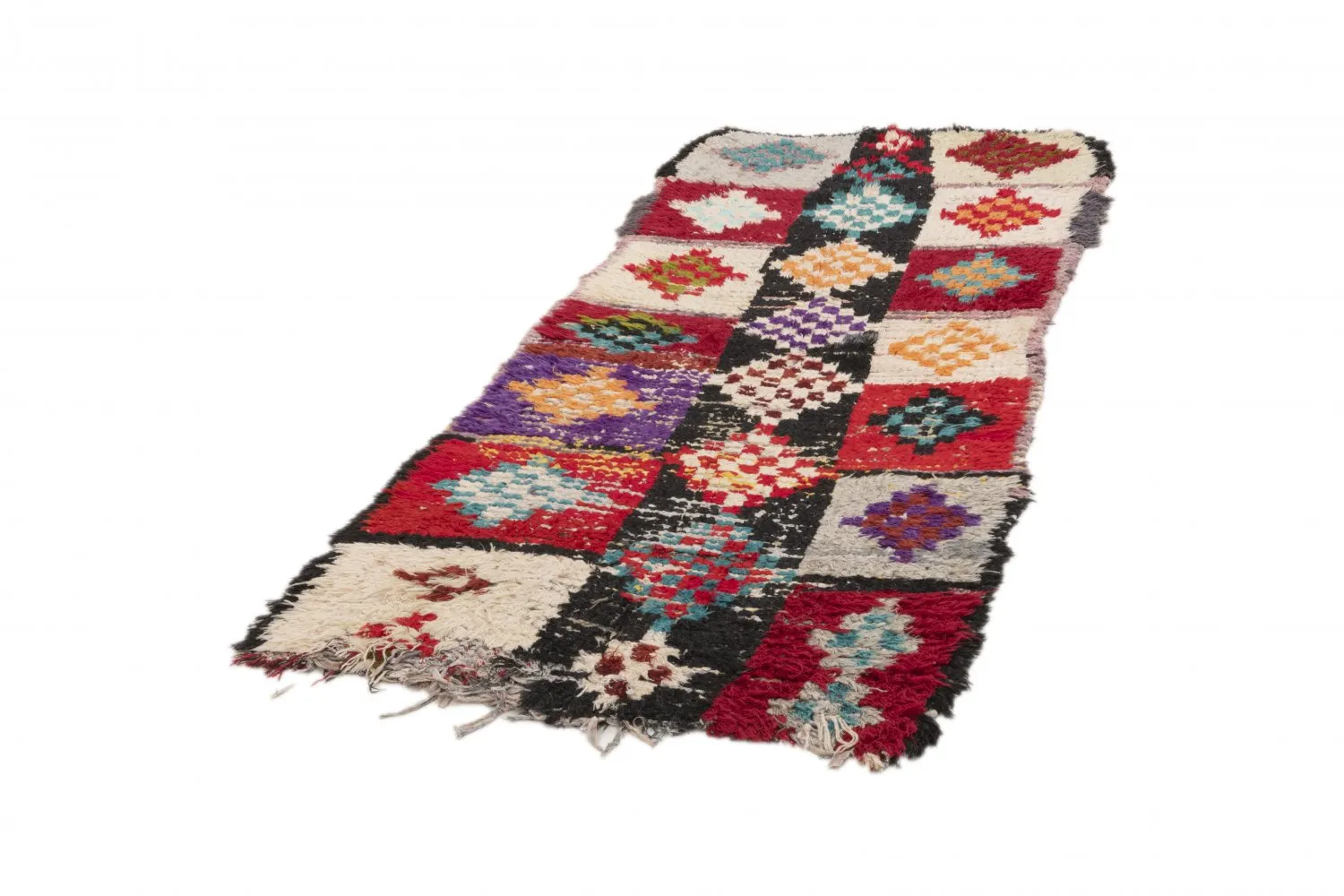 Moroccan Berber rug Boucherouite 200 x 85 cm