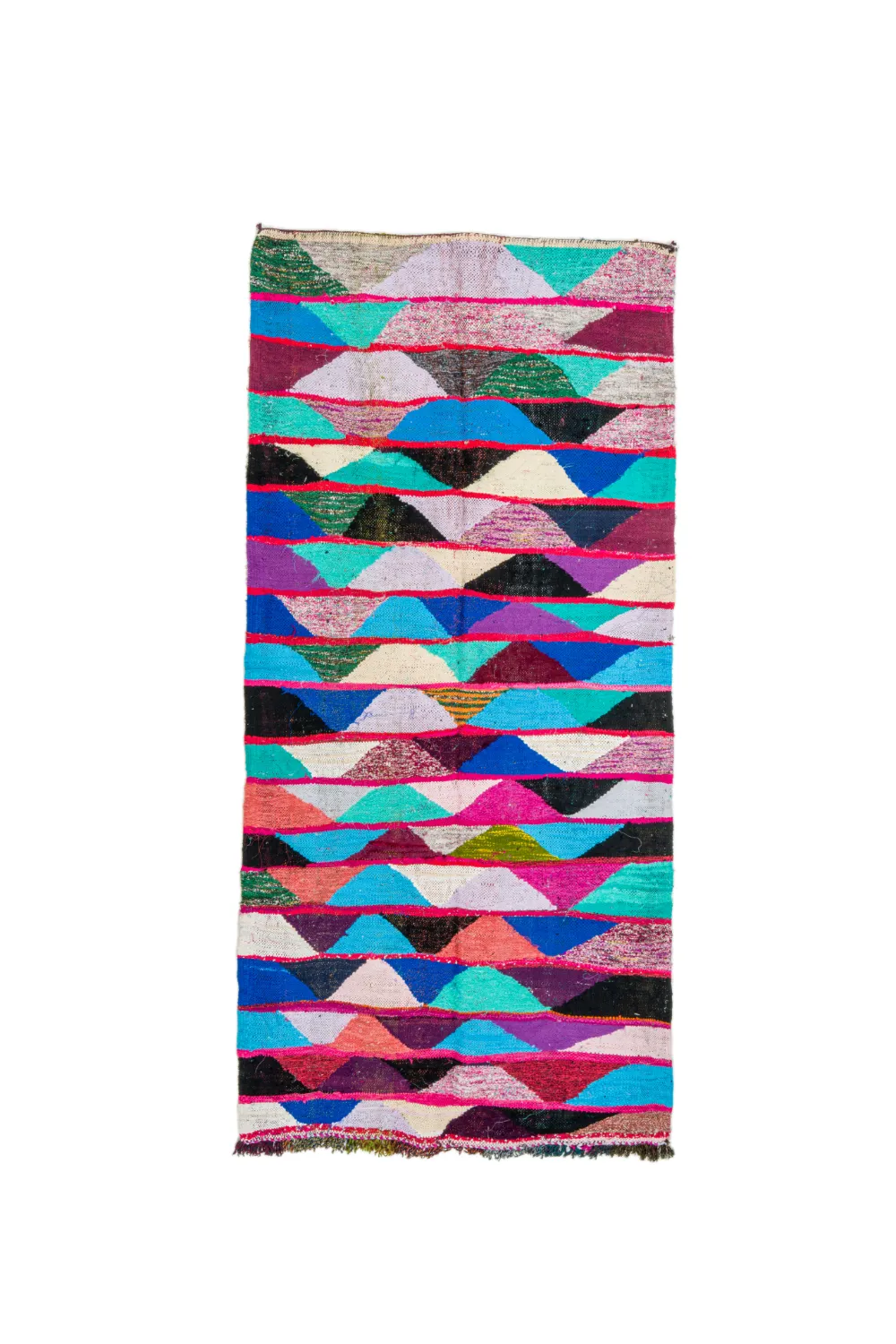 Moroccan Berber rug Boucherouite 125 x 260 cm