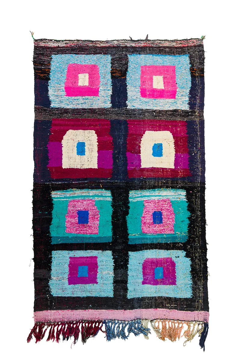 Moroccan Berber rug Boucherouite 140 x 225 cm