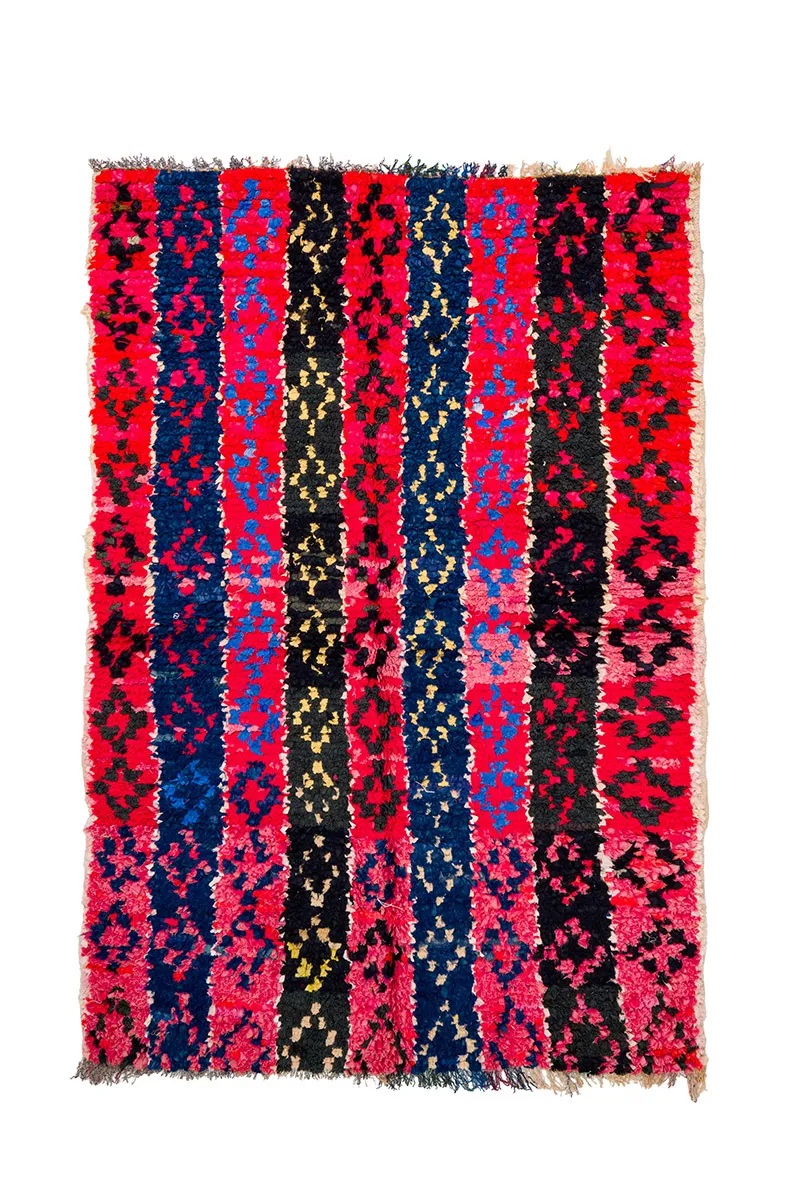 Moroccan Berber rug Boucherouite 135 x 205 cm