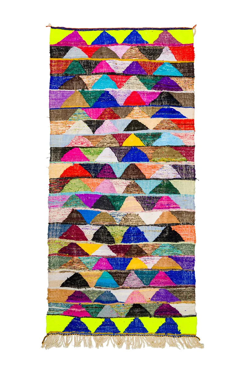 Moroccan Berber rug Boucherouite 135 x 290 cm