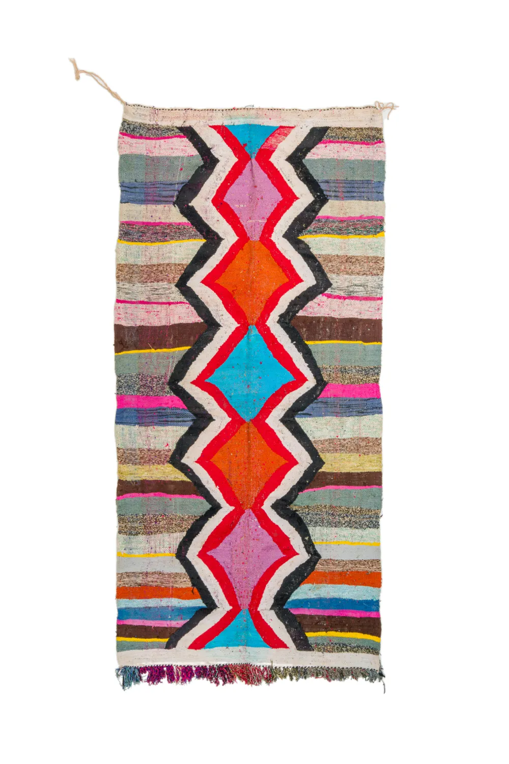 Moroccan Berber rug Boucherouite 130 x 260 cm