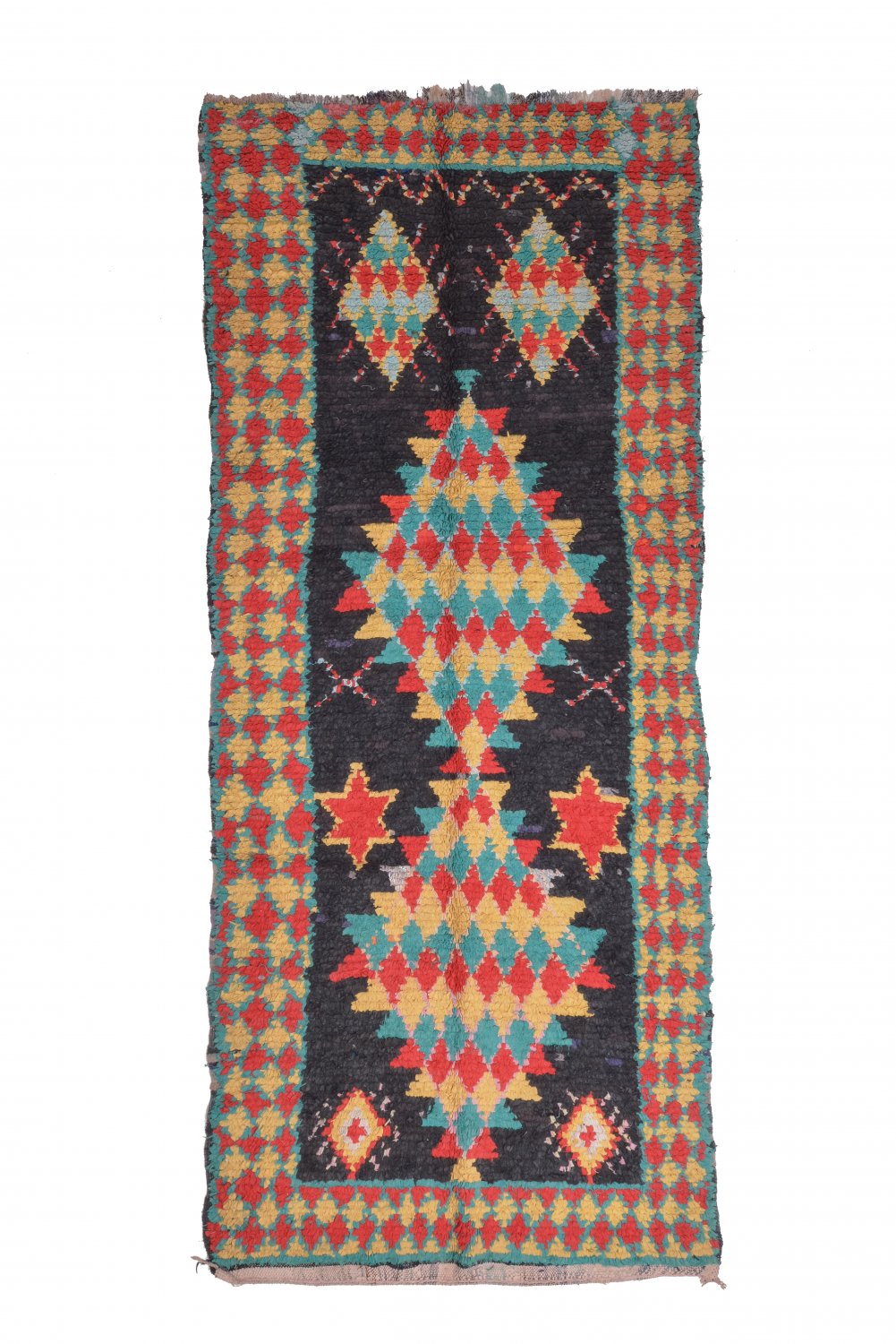 Moroccan Berber rug Boucherouite 305 x 115 cm