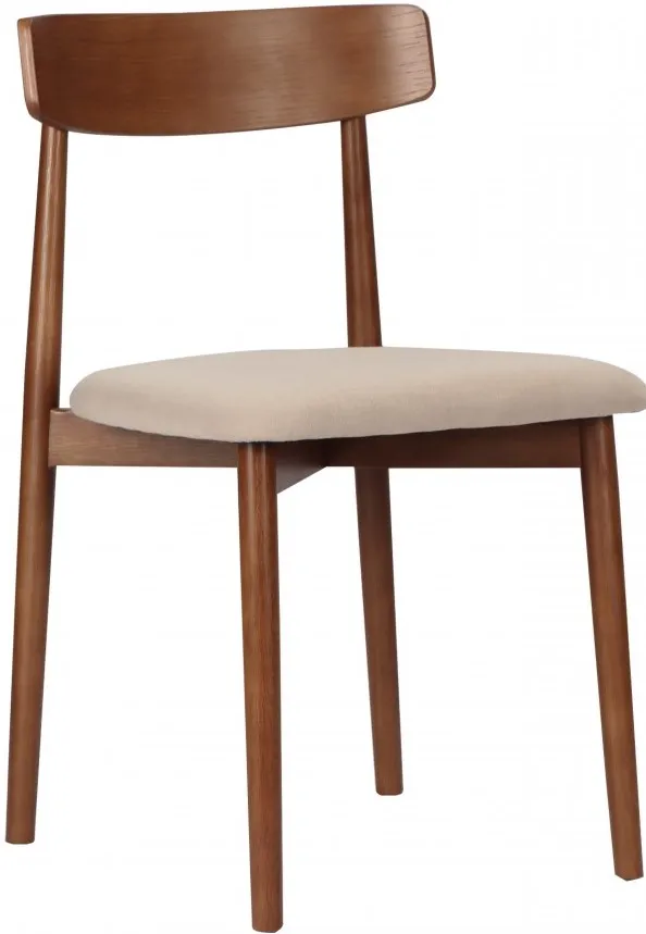 Chair - Ystad (walnut/beige) - 2 pcs