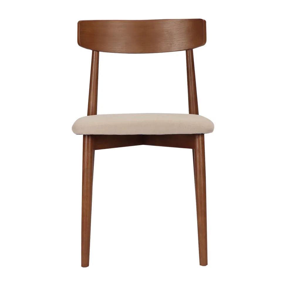 Chair - Ystad (walnut/beige) - 2 pcs