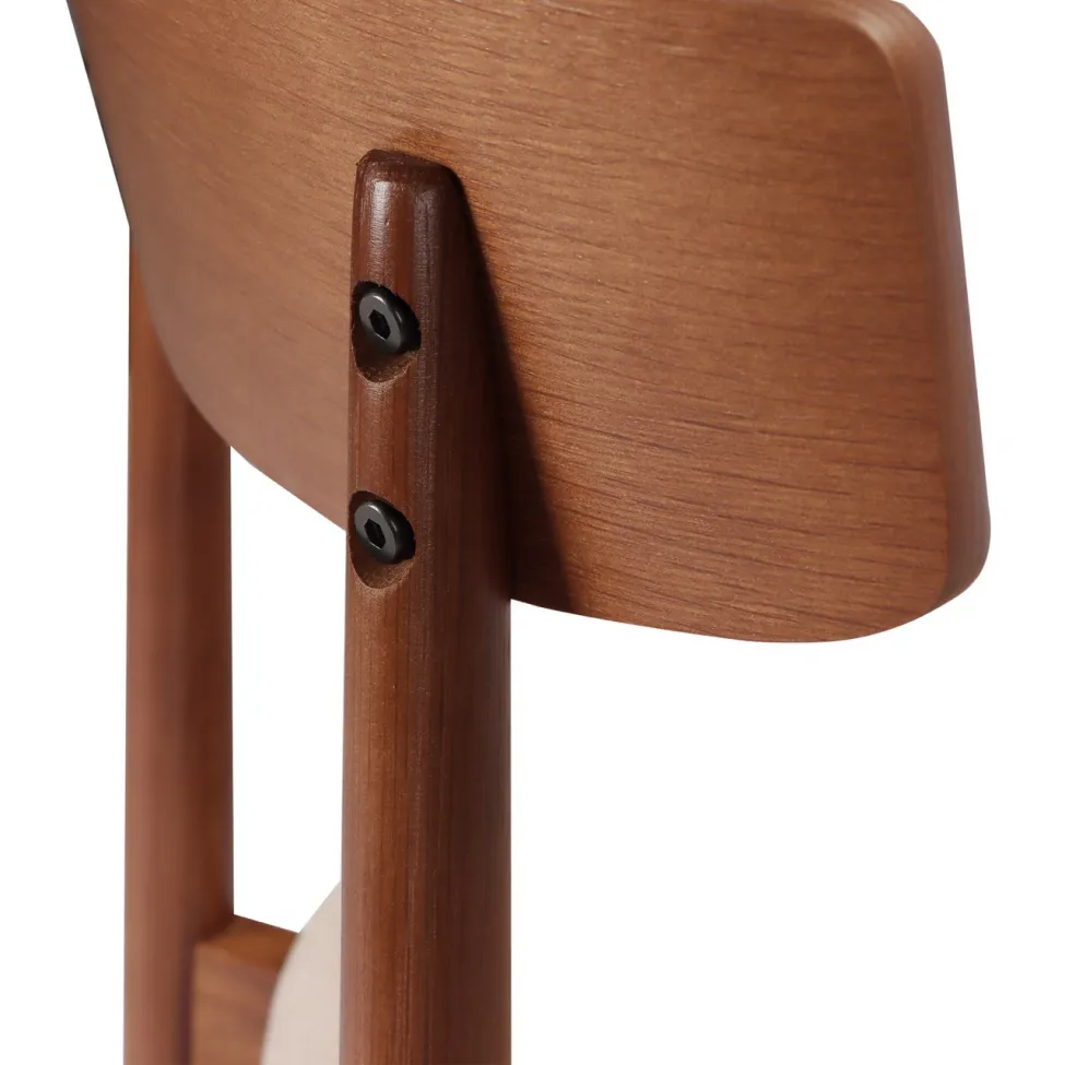 Chair - Ystad (walnut/beige) - 2 pcs