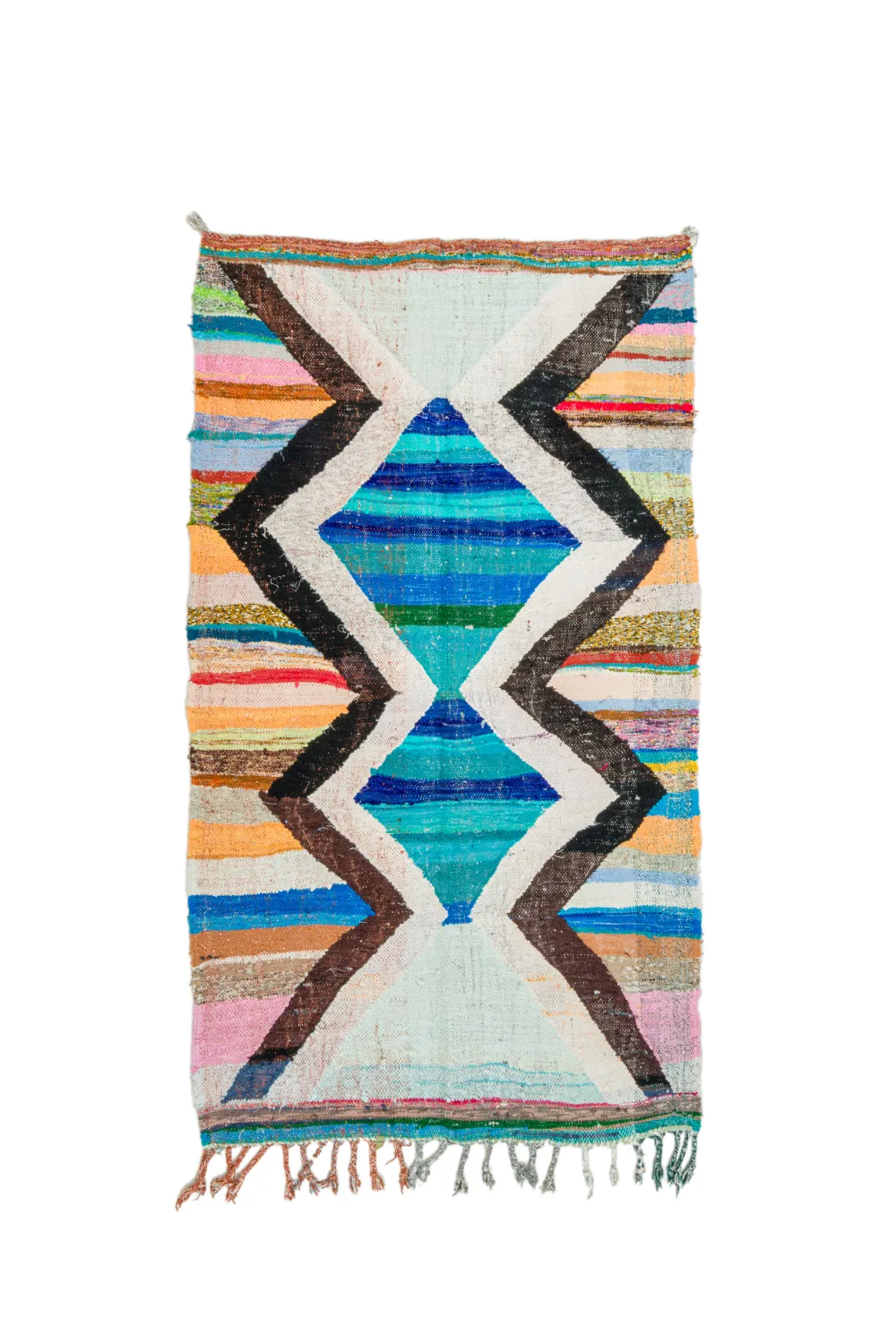 Moroccan Berber rug Boucherouite 135 x 235 cm