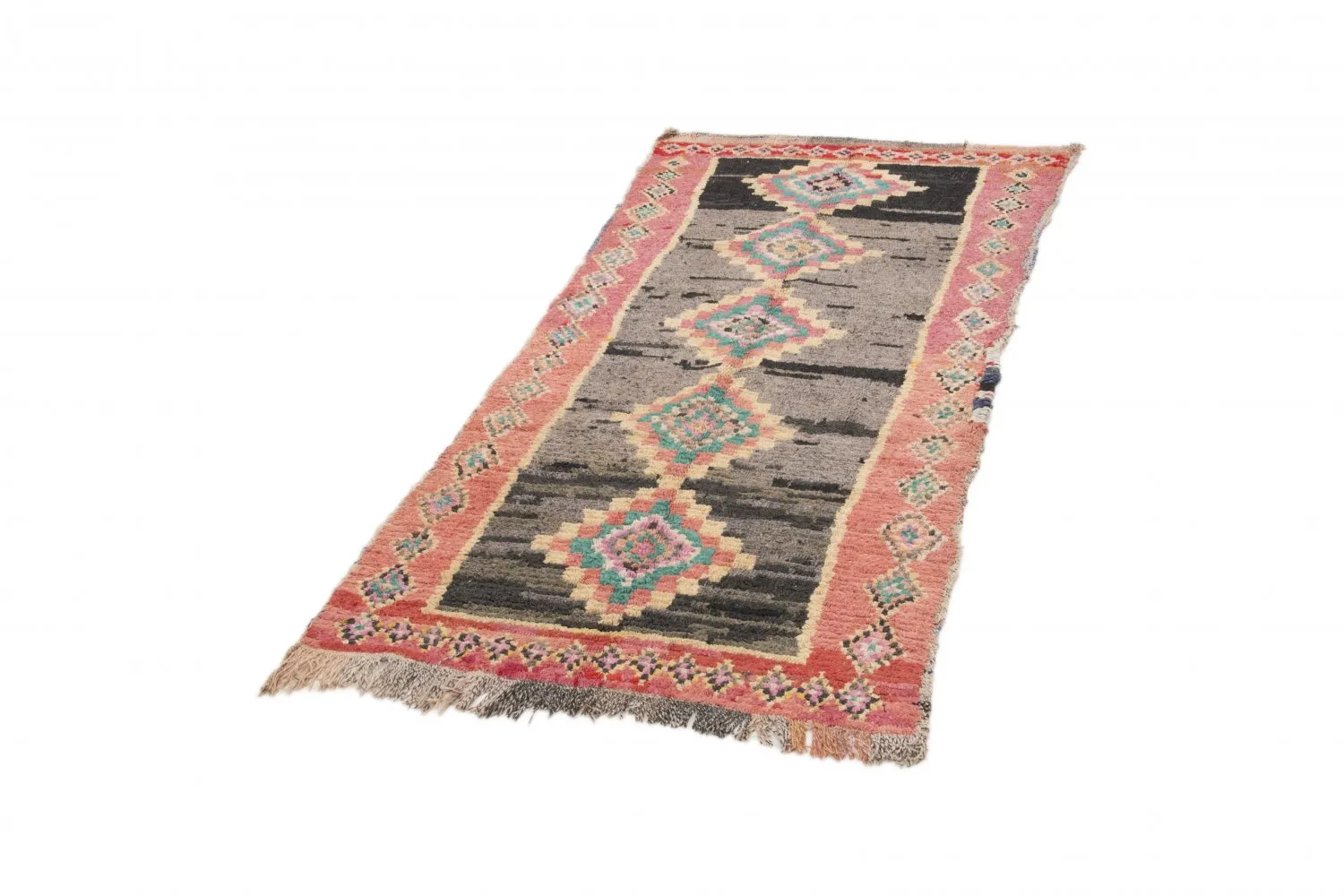 Moroccan Berber rug Boucherouite 225 x 105 cm