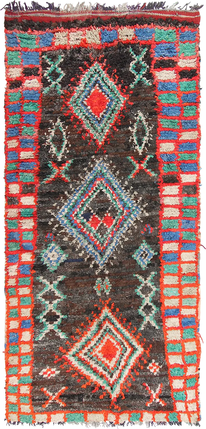 Moroccan Berber rug Boucherouite 270 x 120 cm