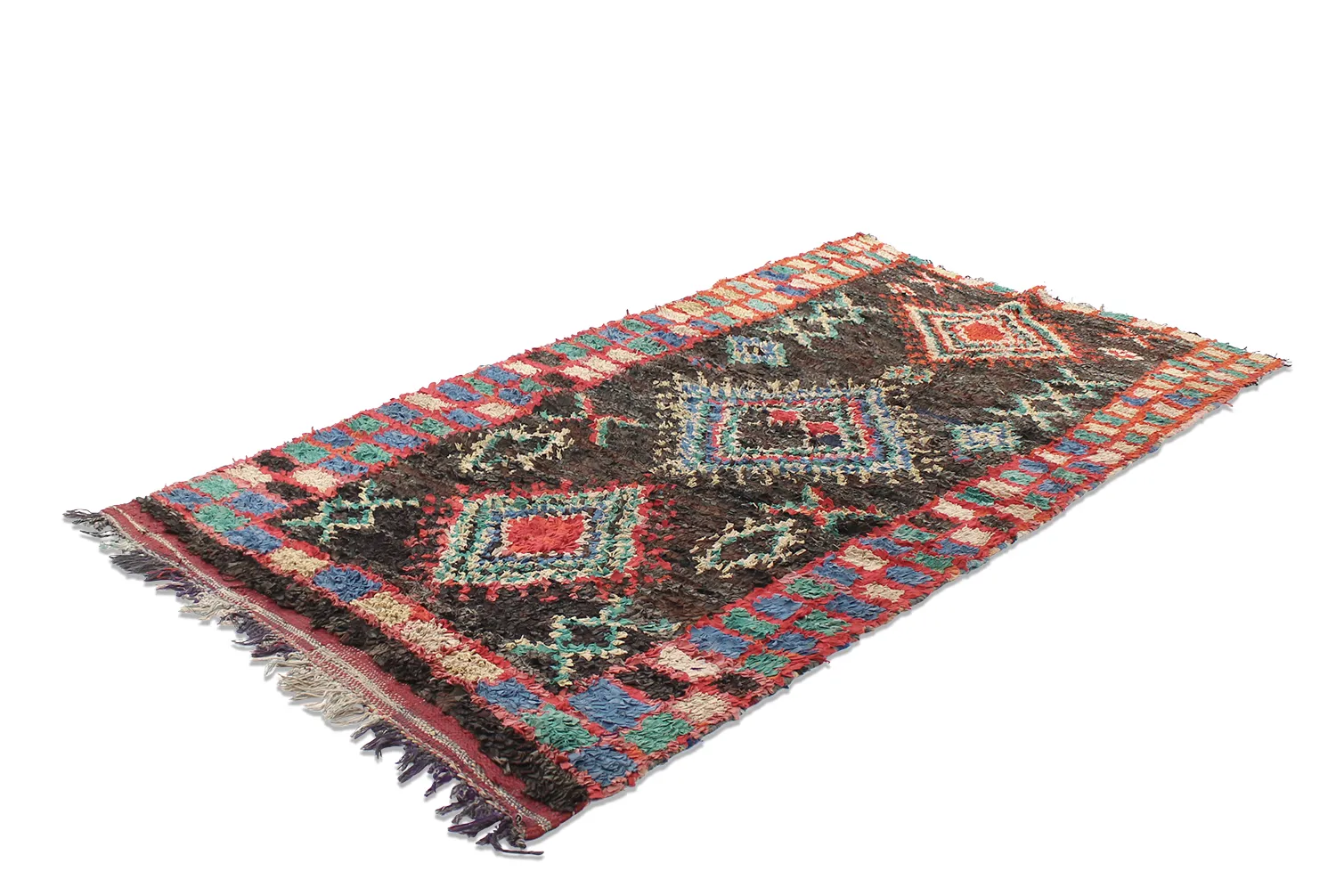 Moroccan Berber rug Boucherouite 270 x 120 cm