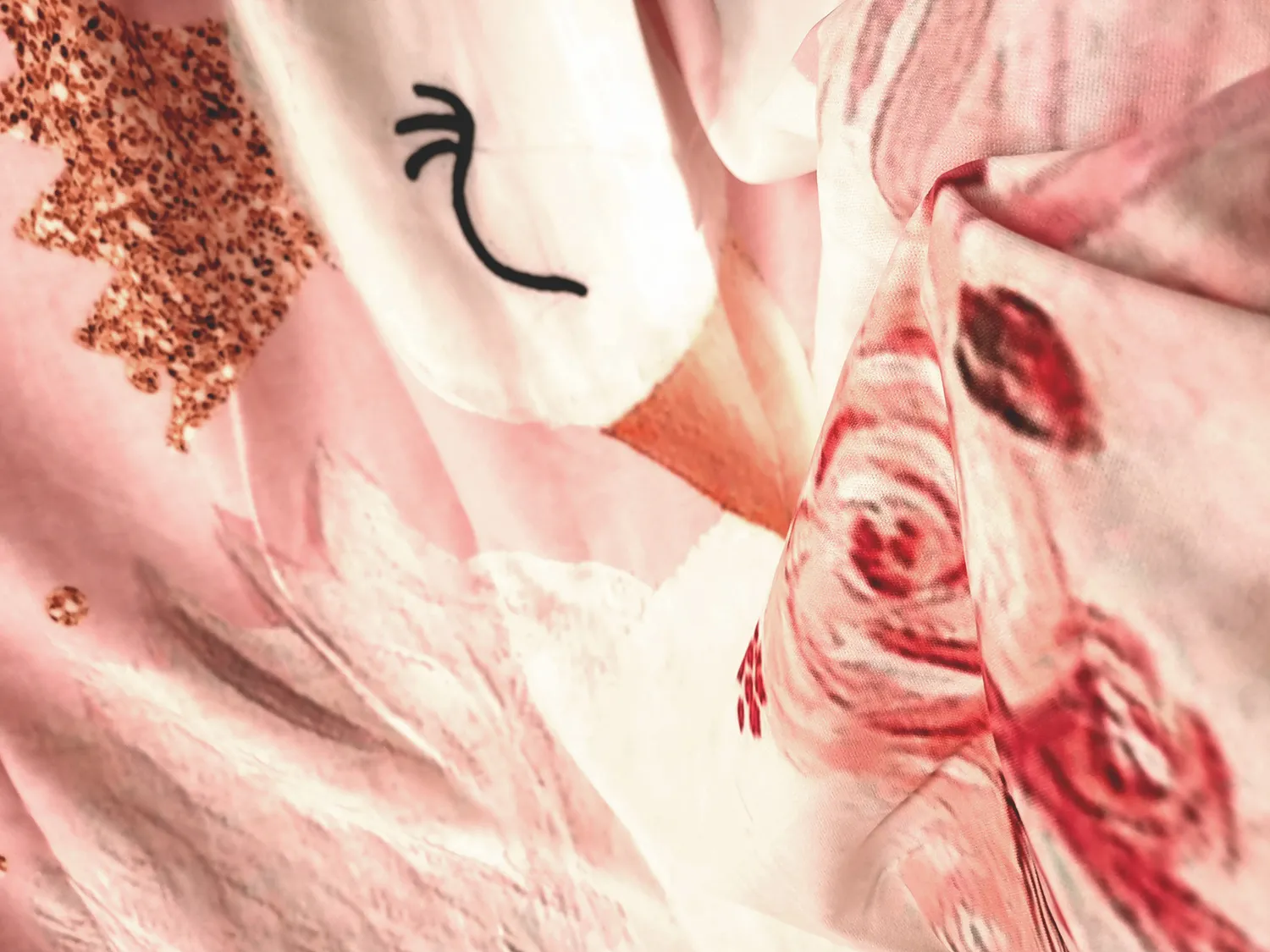 Curtain - Swan (pink)