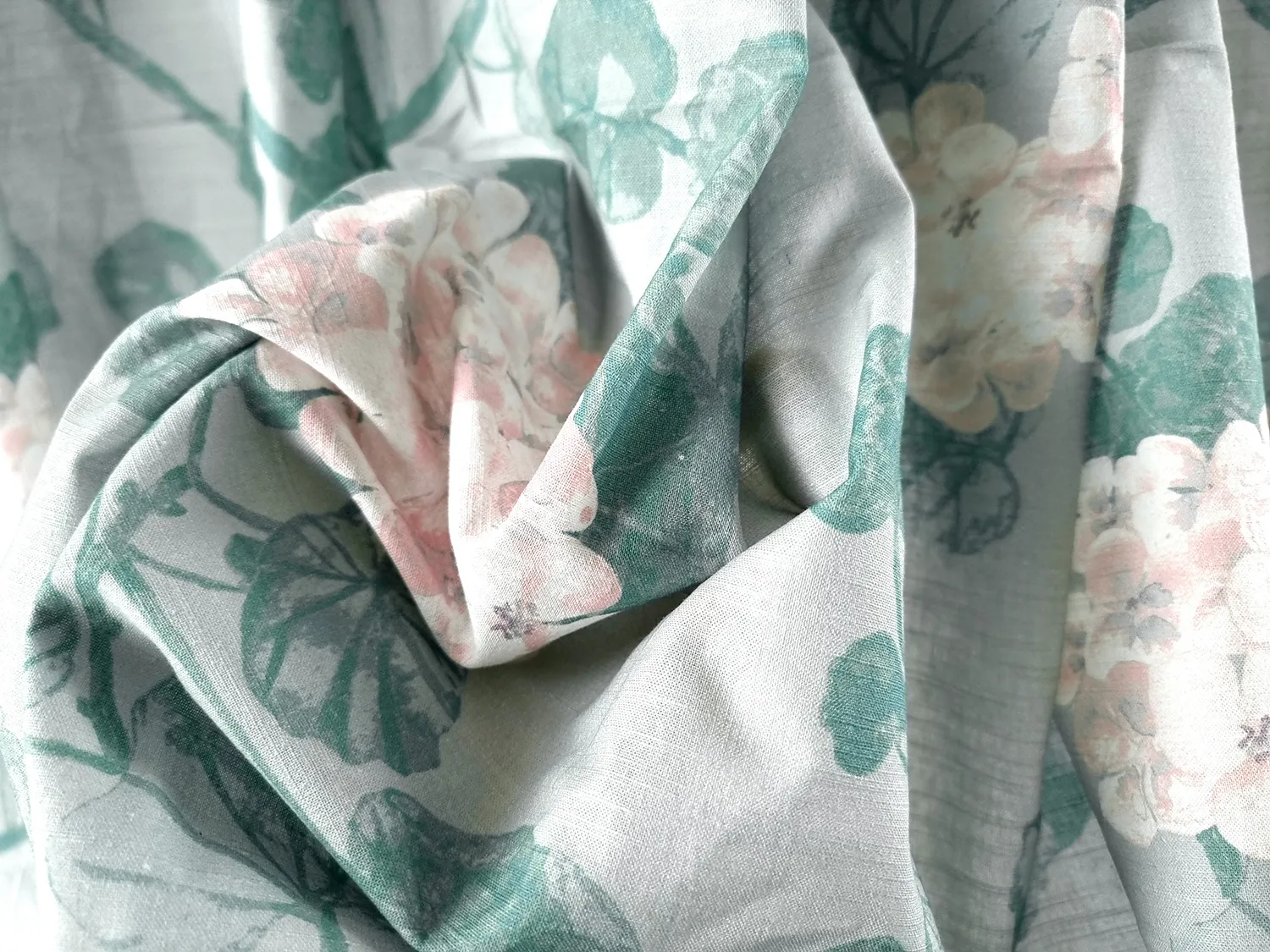 Curtains - Cotton curtain Amara (grey/pink)