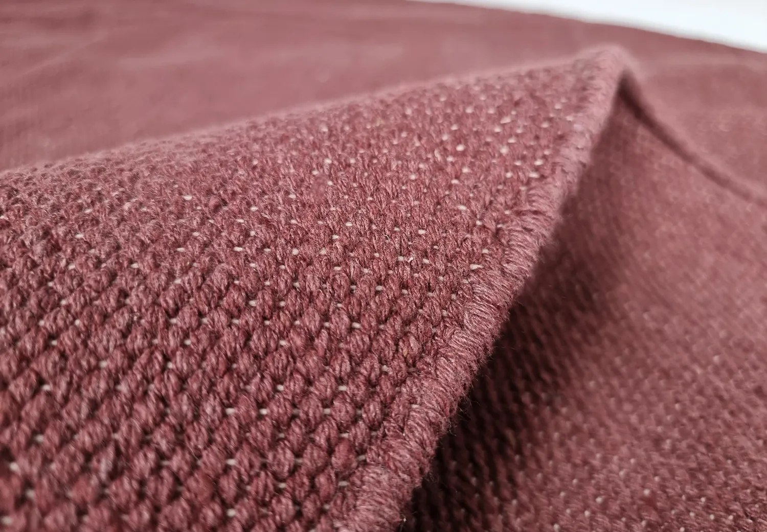 Round cotton rug - Billie (burgundy)