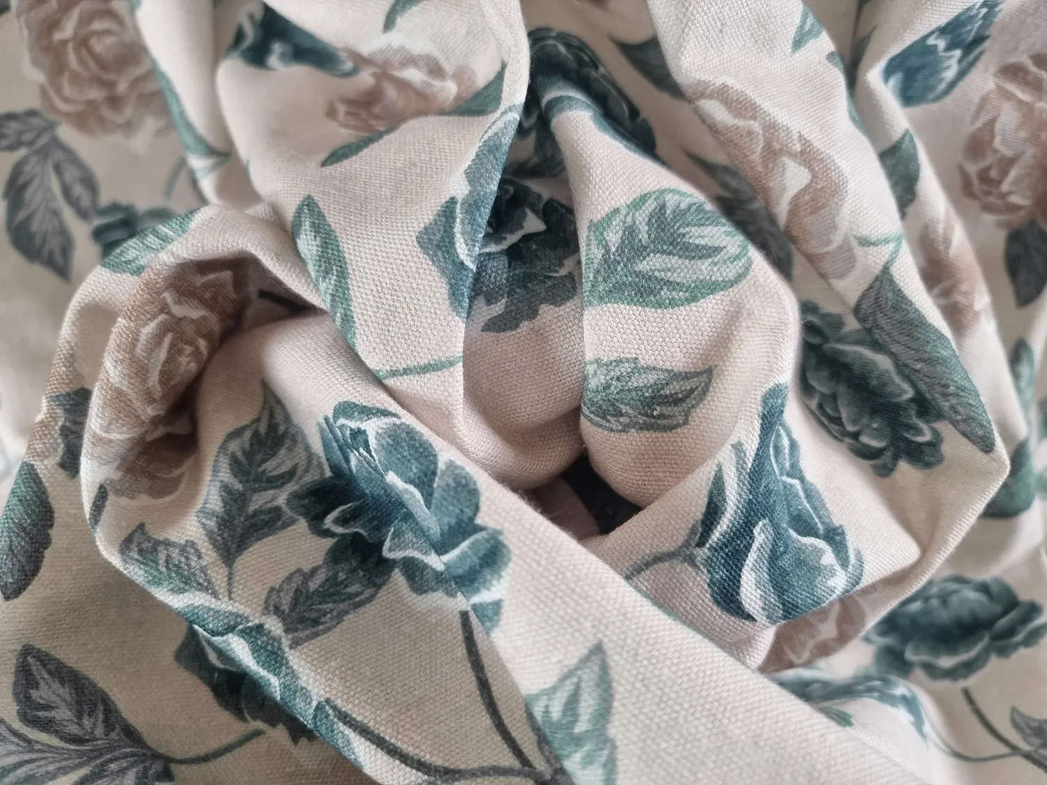 Curtains - Cotton curtain Wreath (blue)
