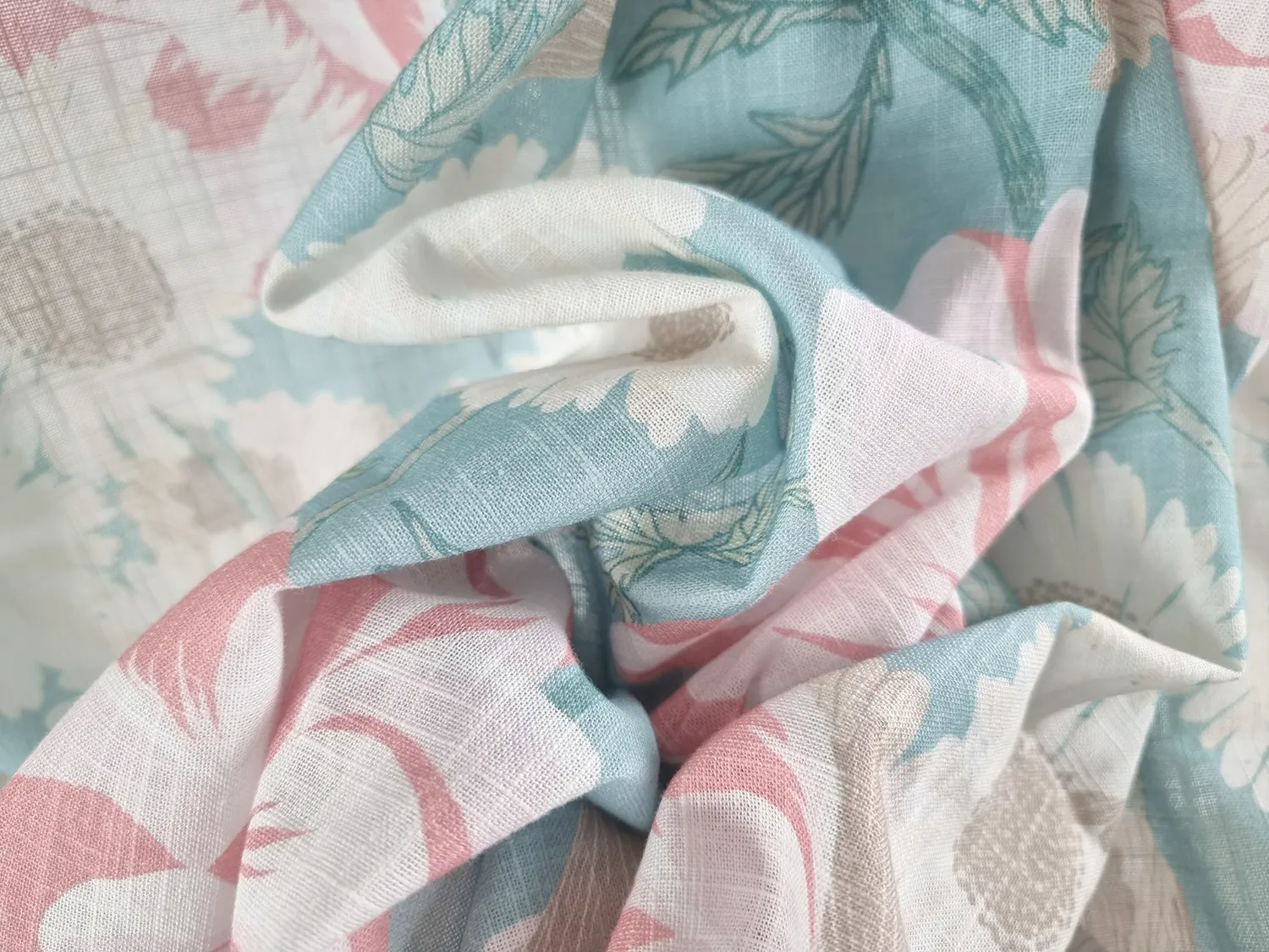 Curtains - Cotton curtain Serena (turquoise/pink)