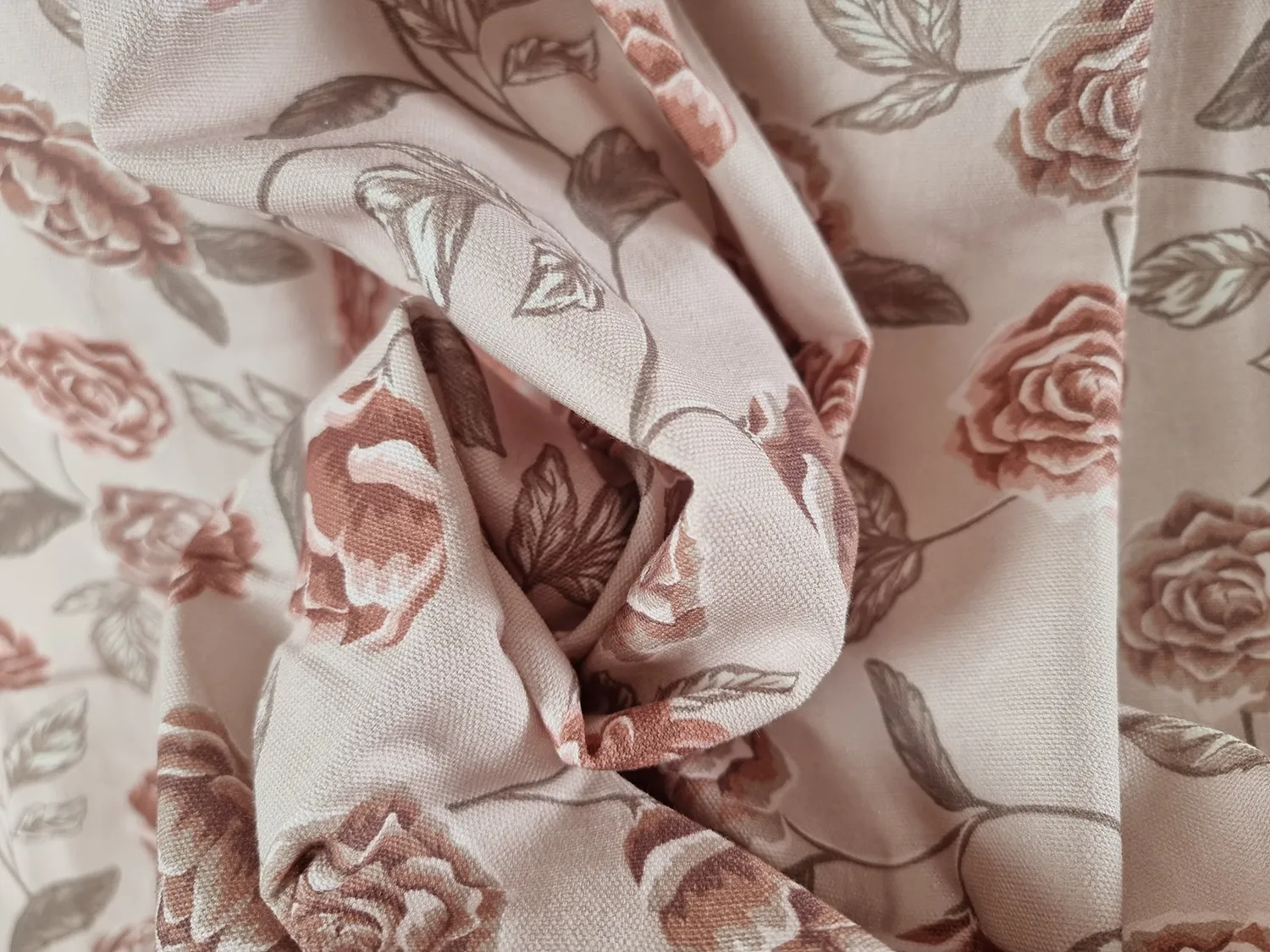 Curtains - Cotton curtain Wreath (pink)