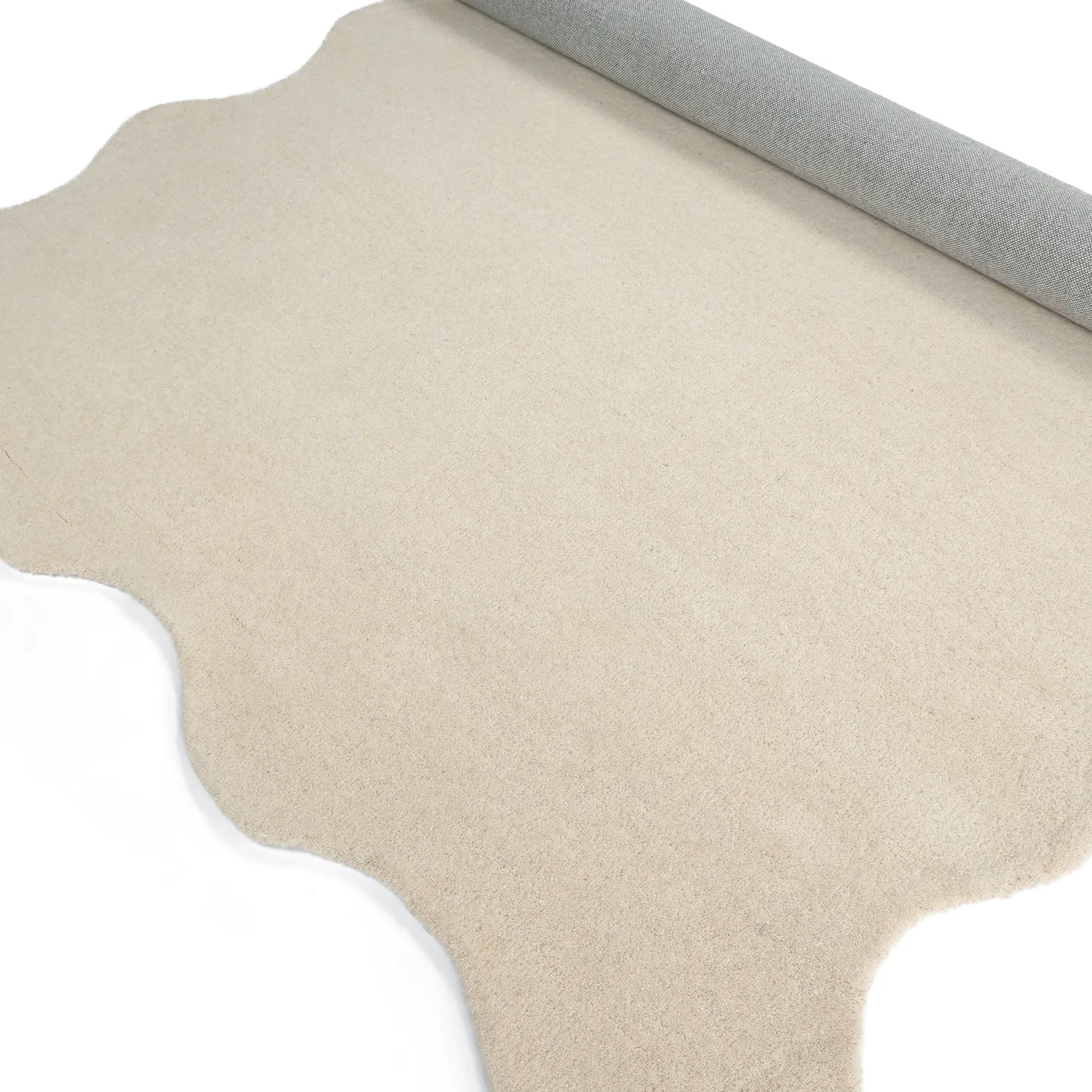 Wavy Wool Rug - Diu Hand Tufted Wool Premium (cream)
